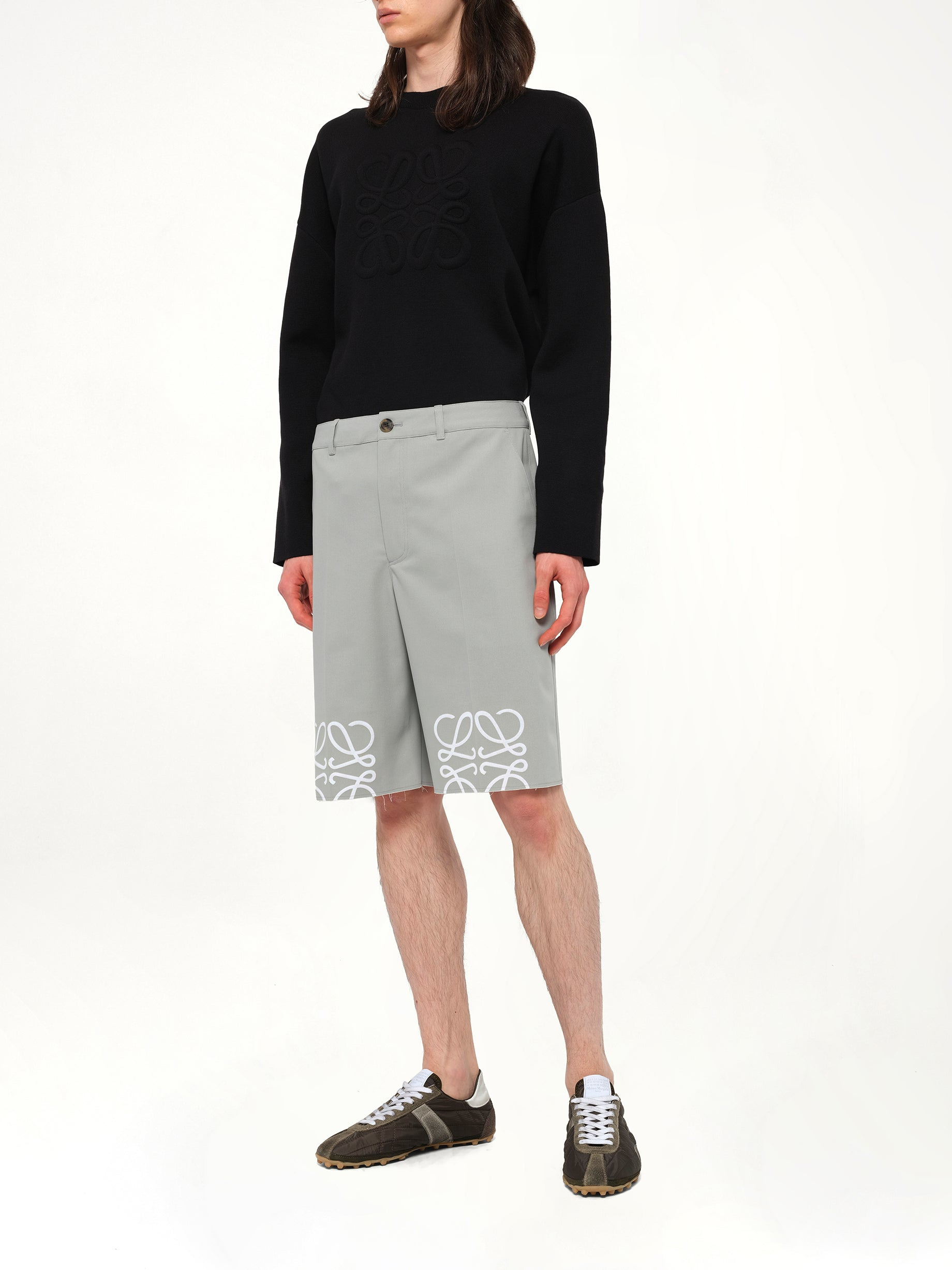 Anagram Shorts in Light Grey - 4