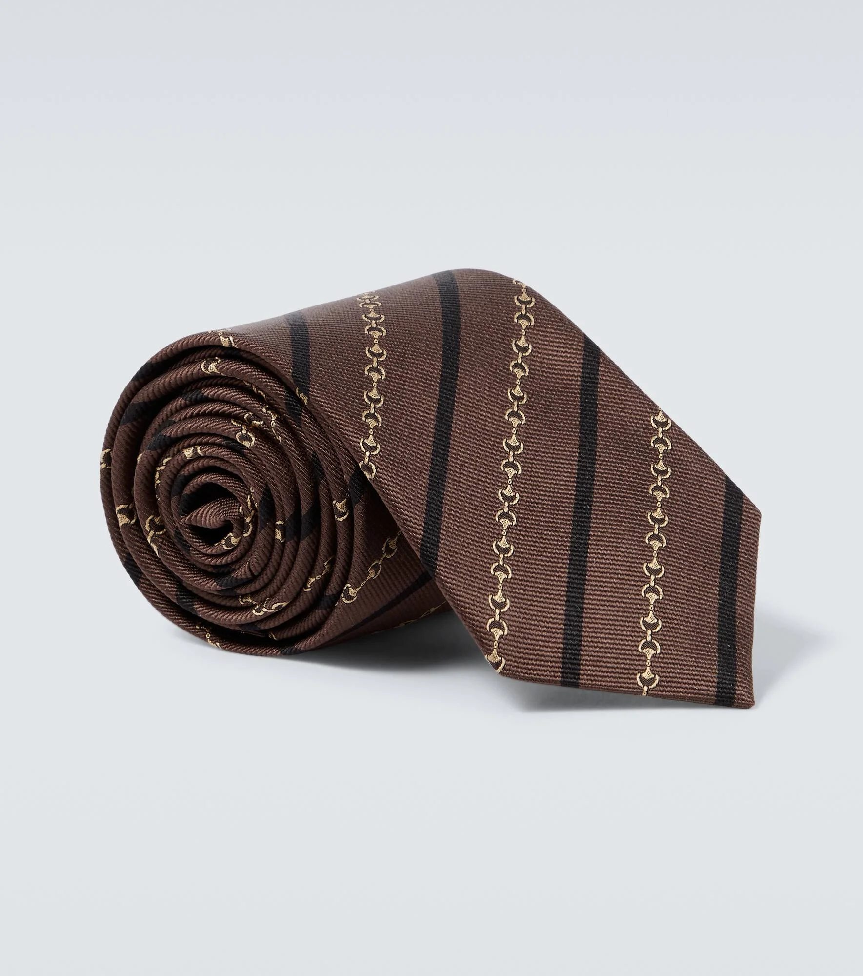 Horsebit silk jacquard tie - 1