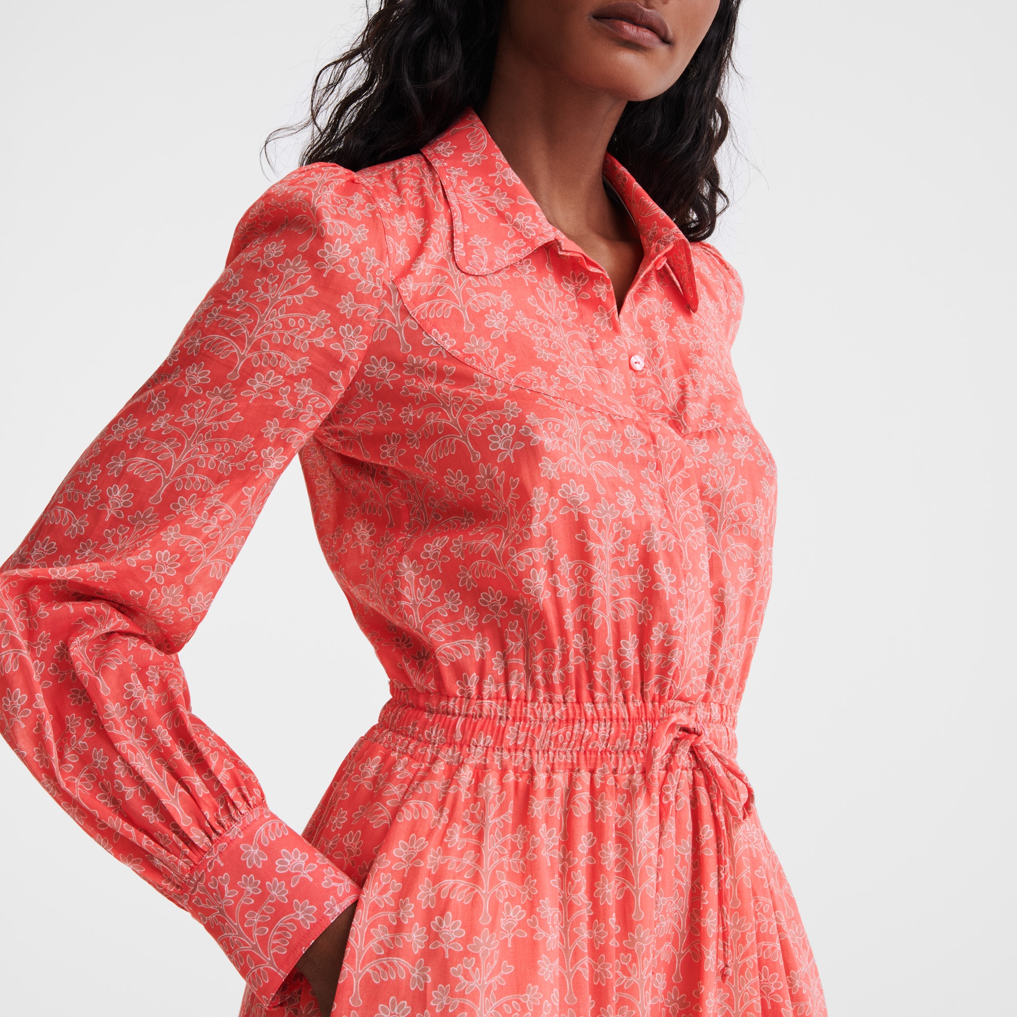 Long dress Tomato - Printed veil - 5