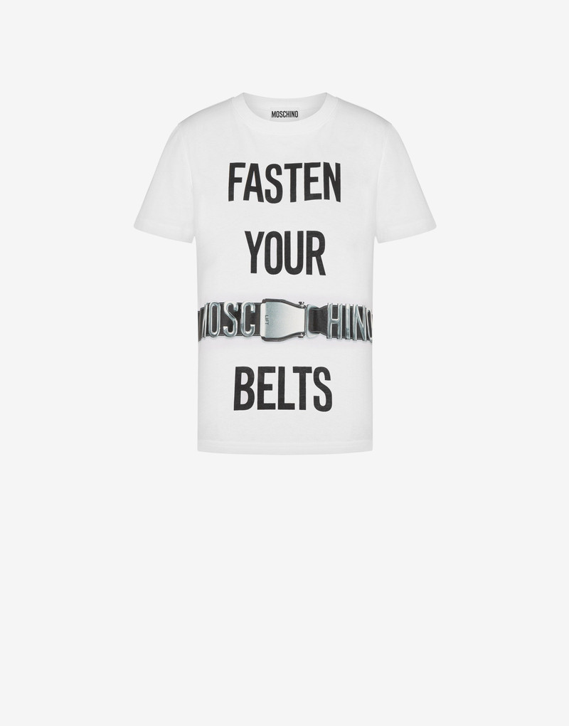 FASTEN YOUR BELTS ORGANIC JERSEY T-SHIRT 1
