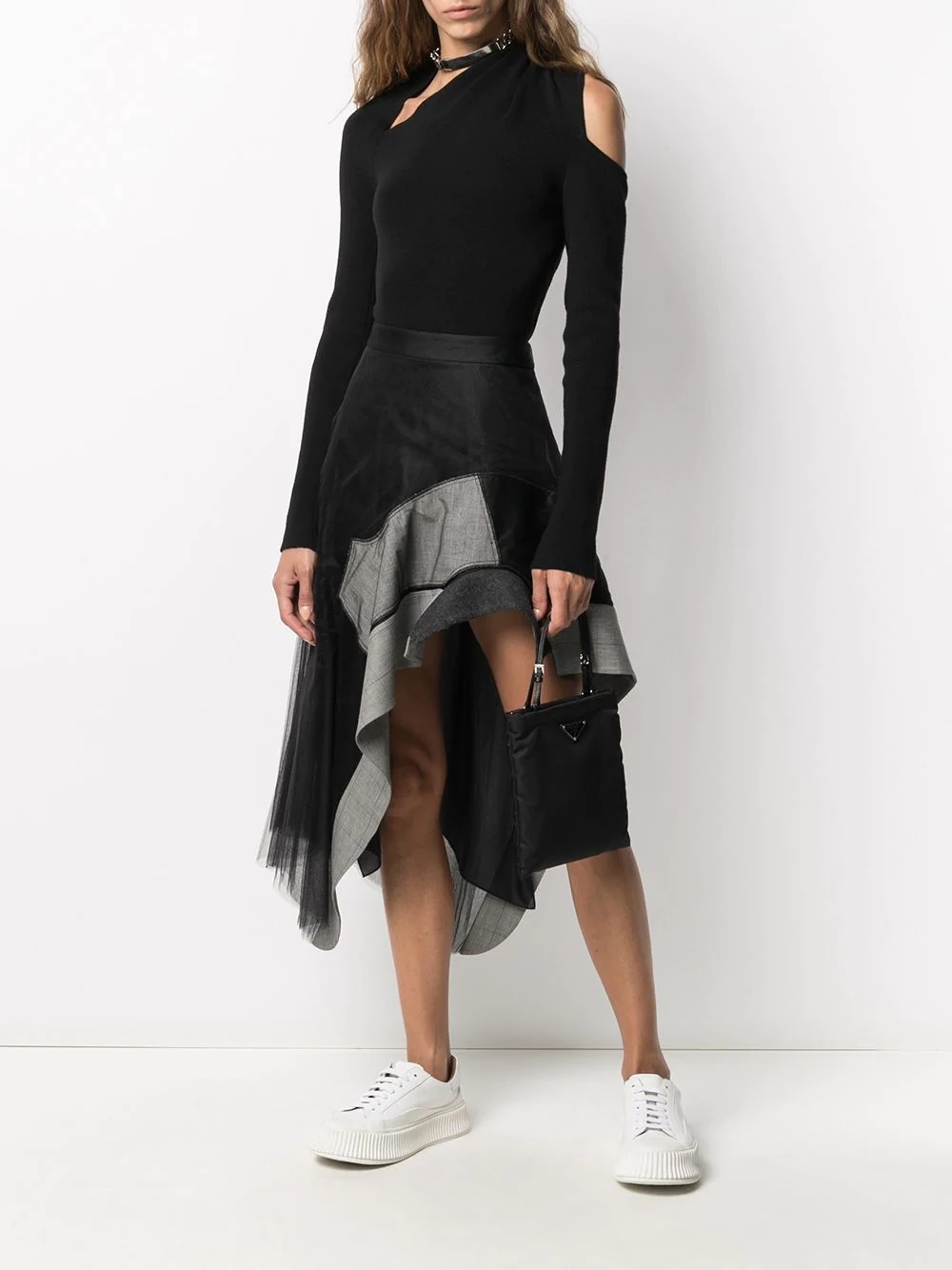 contrast panel skirt - 2