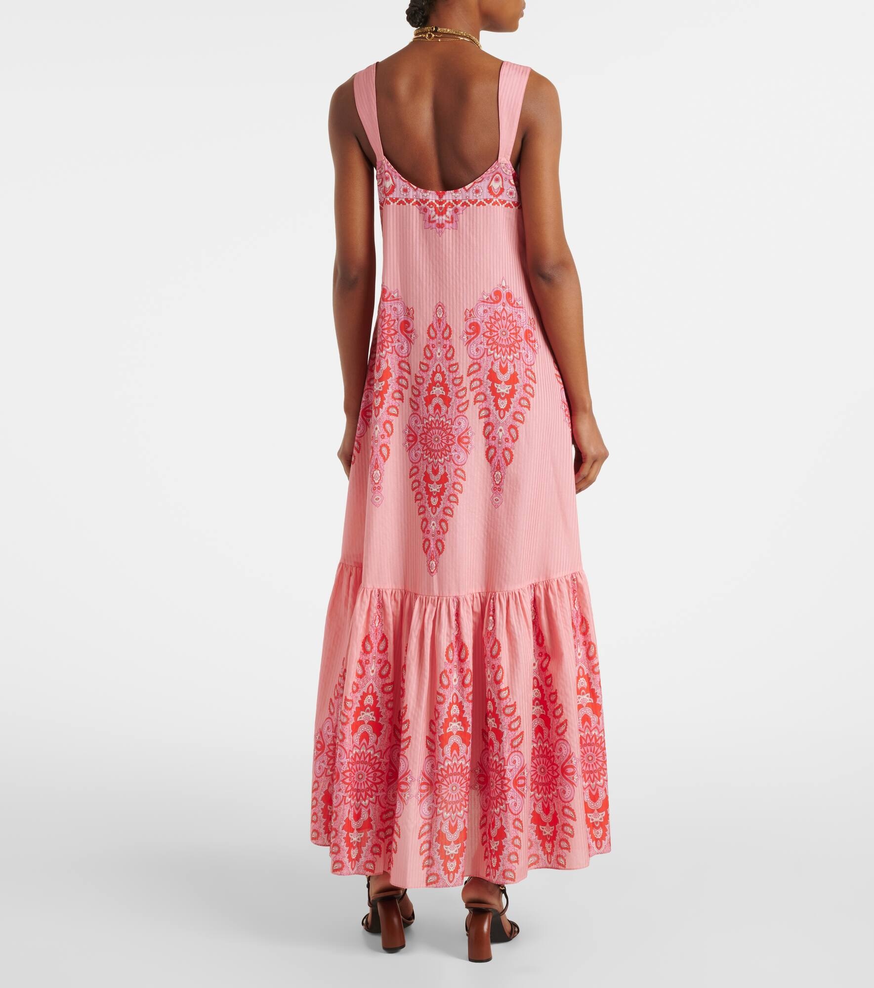 Printed cotton and silk maxi dress - 3
