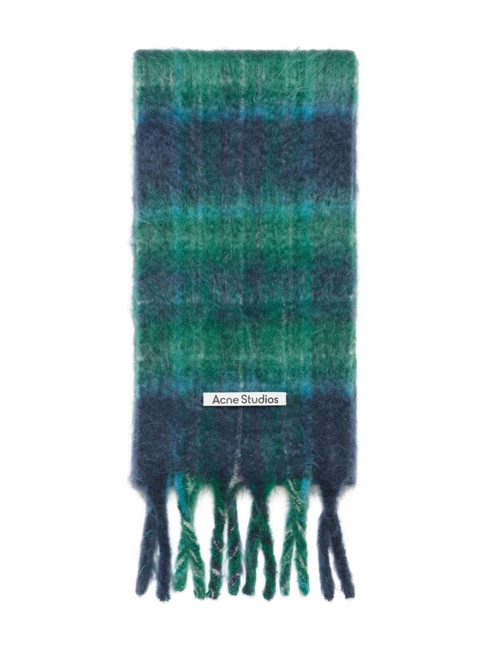 plaid fringed scarf - 1