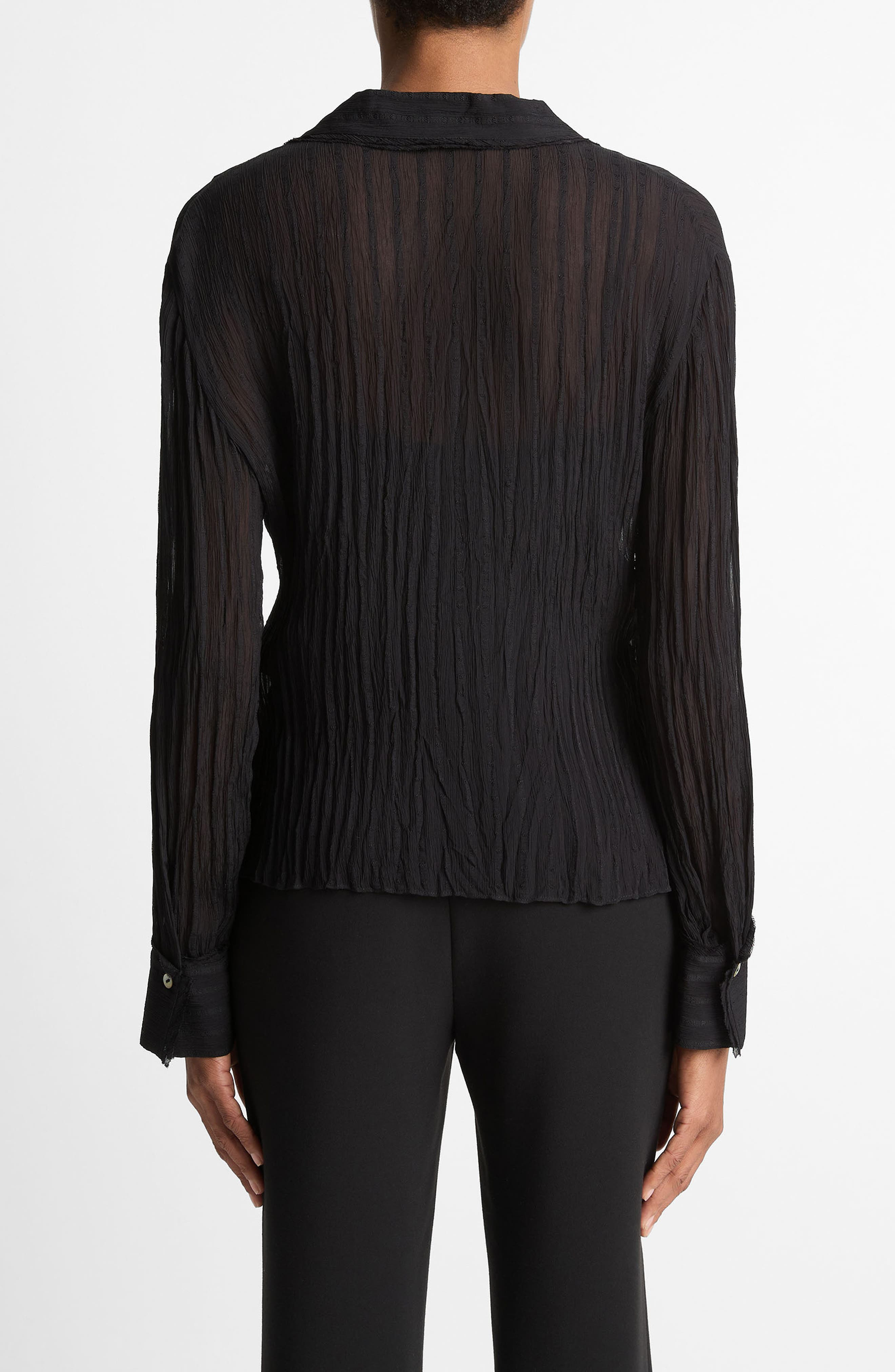 Vince Crushed Stripe Shirt in Black at Nordstrom - 2