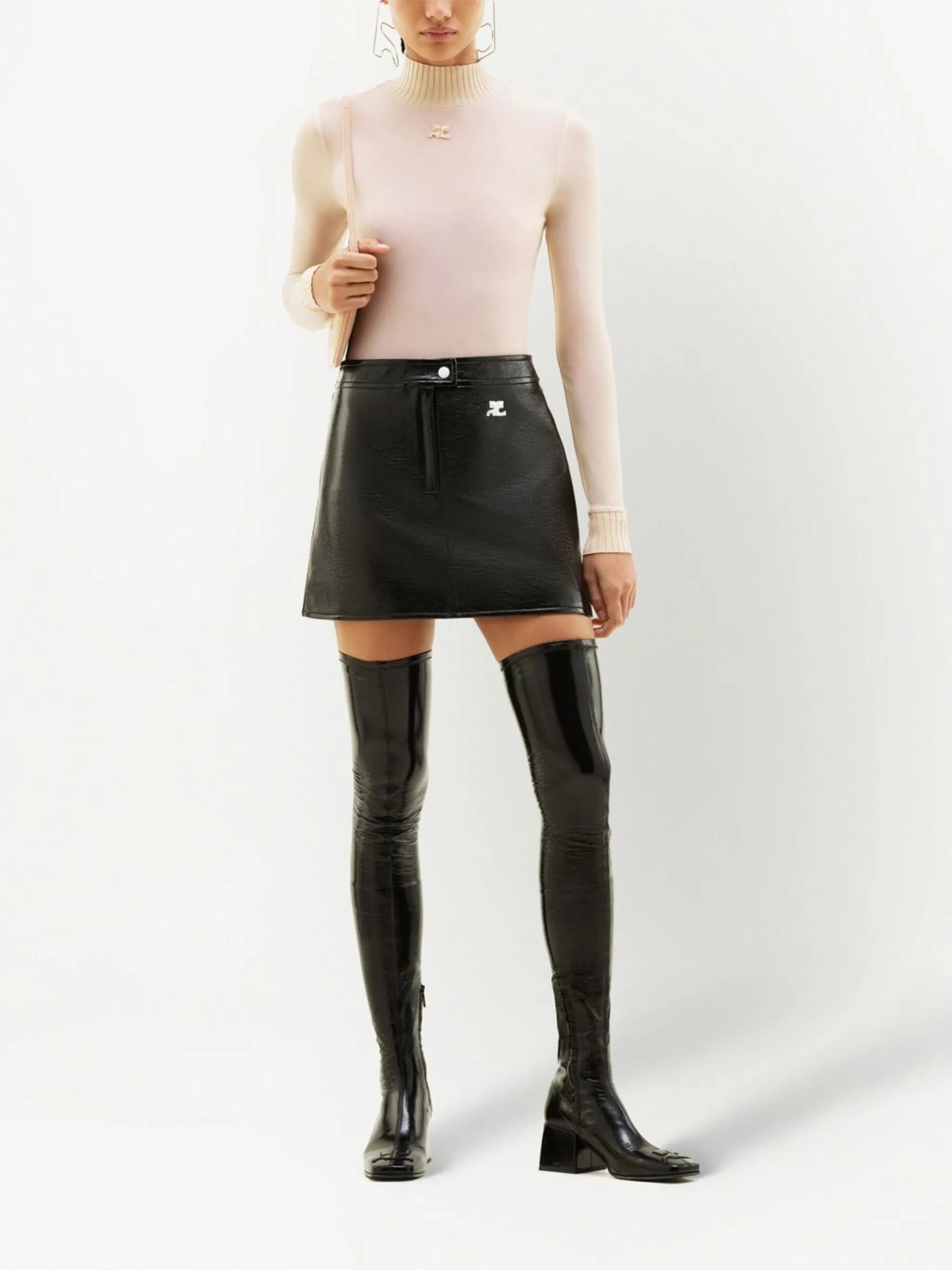 Vinyl Mini Skirt - 2