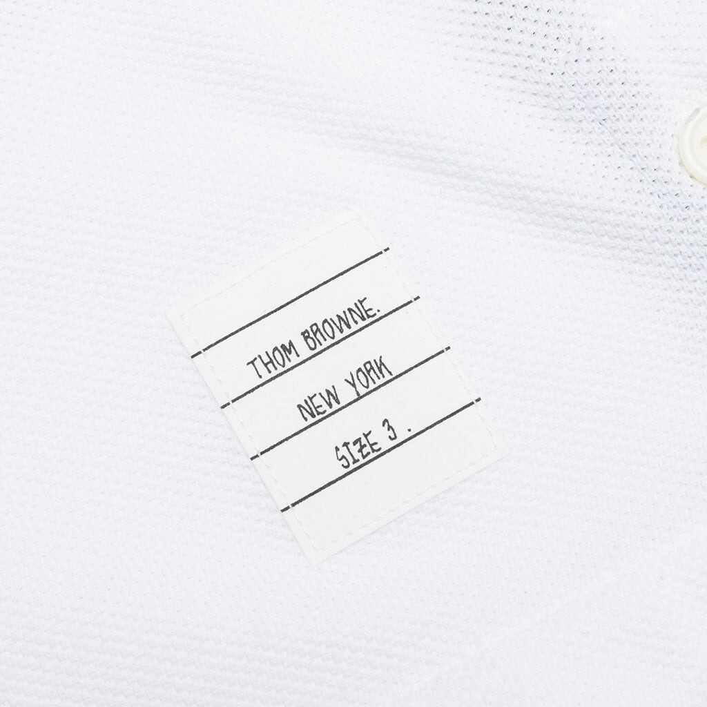 THOM BROWNE CENTER BACK STRIPE PIQUE TEE - WHITE - 3