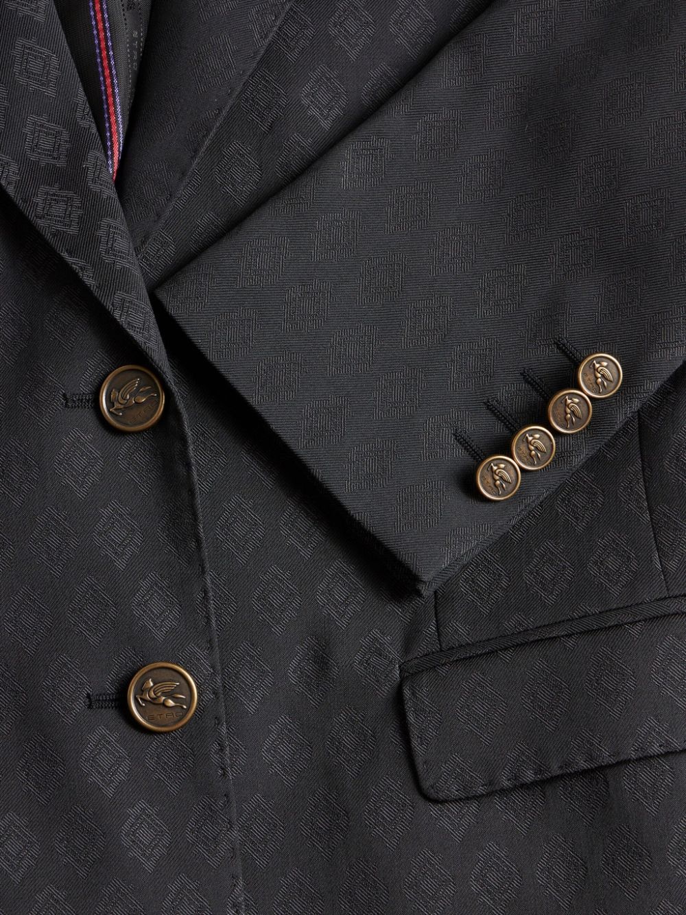 patterned-jacquard wool blazer - 5