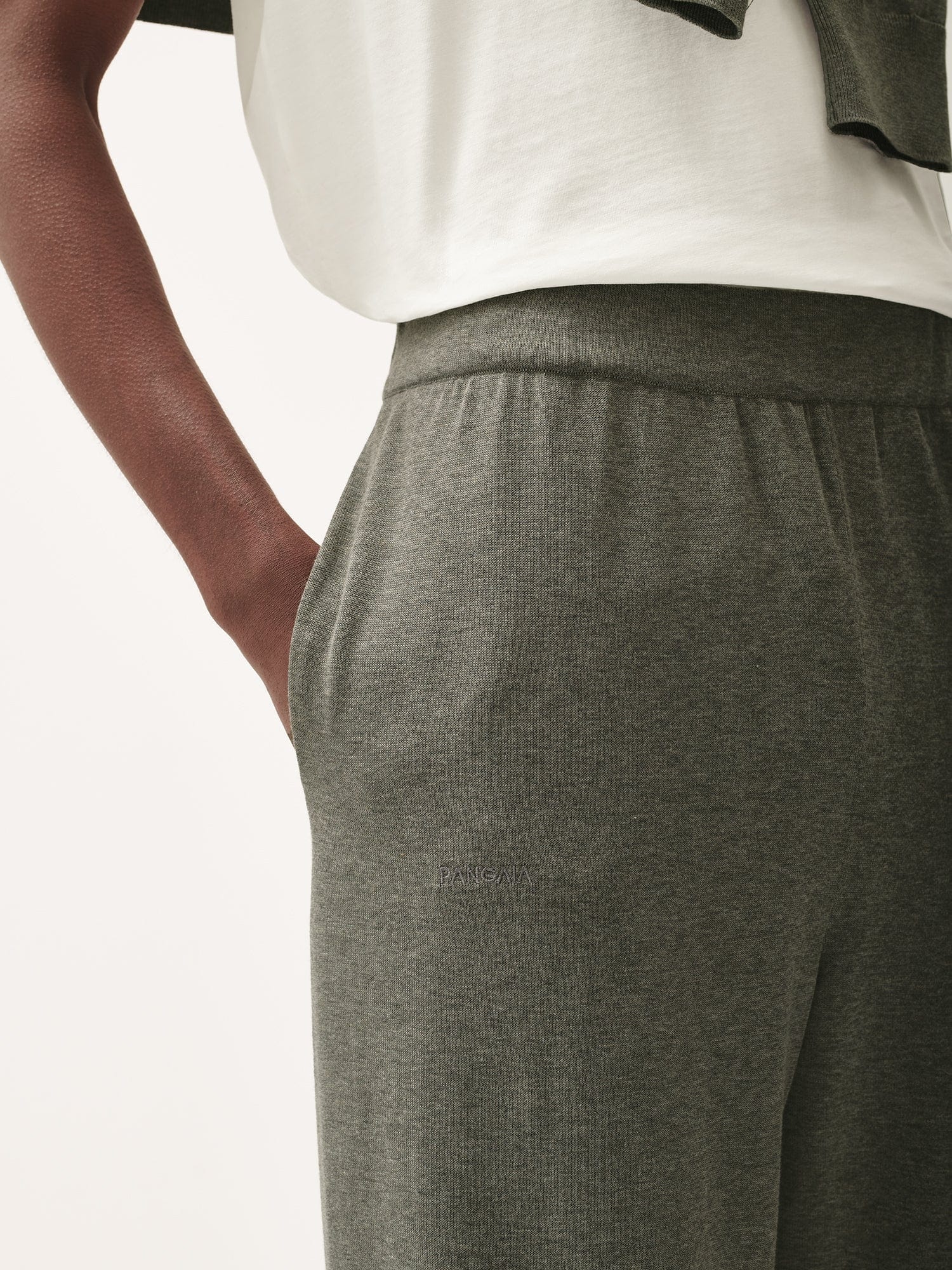 Mens DNA Knitted Straight Leg Track Pants - Grey Marl - 4