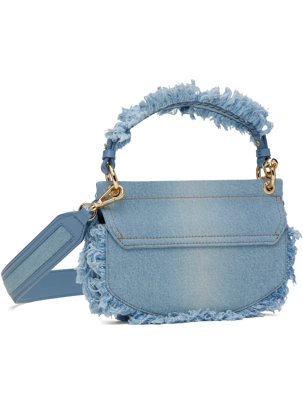 Blue Denim Mini Top Handle Apo-G Bag - 3