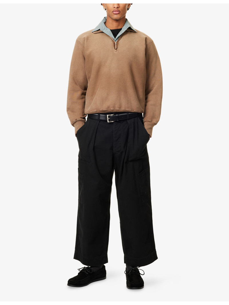 A.PRESSE Wide Leg  Relaxed-Fit Cotton Trousers outlook