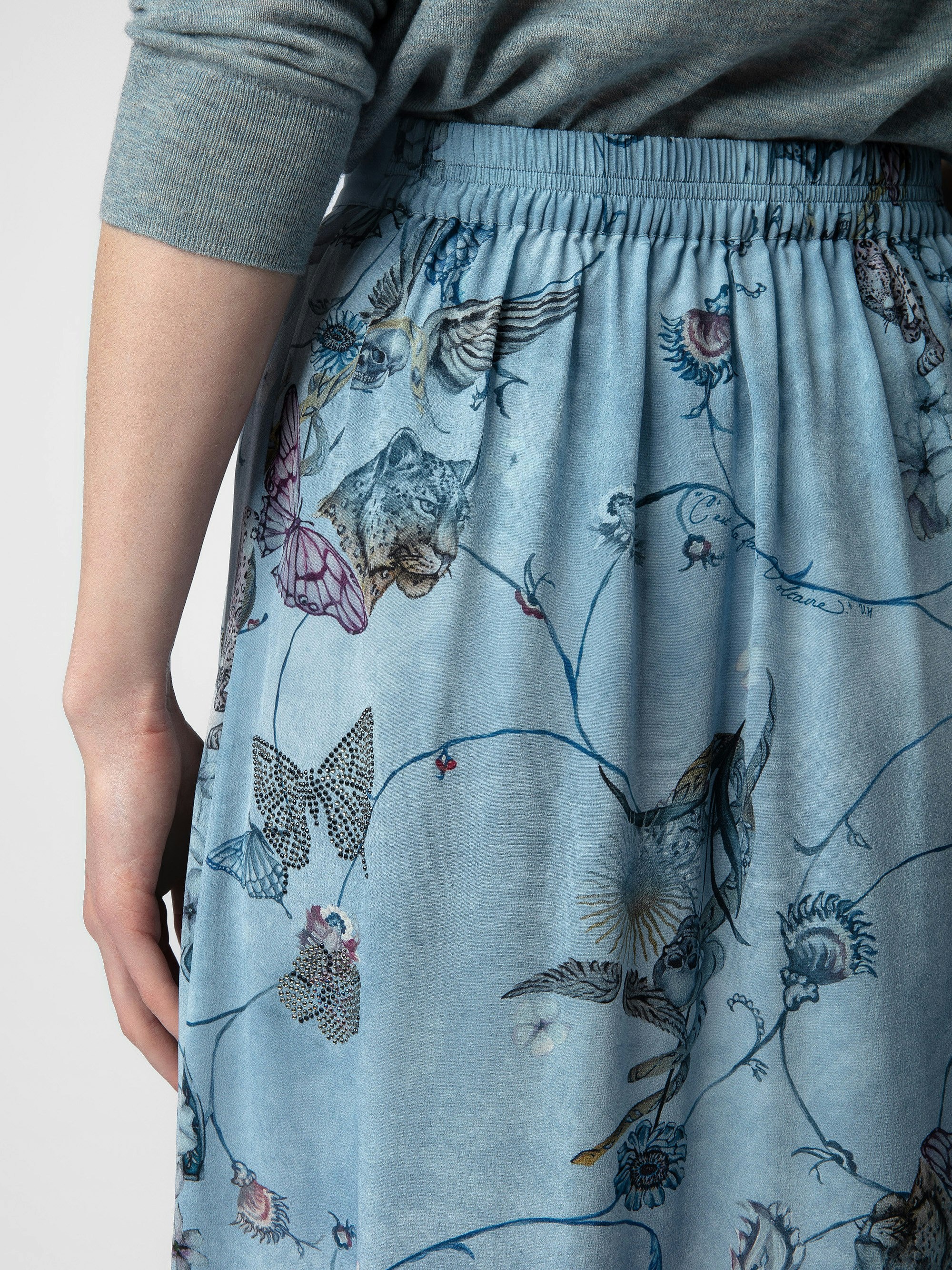 Joslin Diamanté Silk Skirt - 5