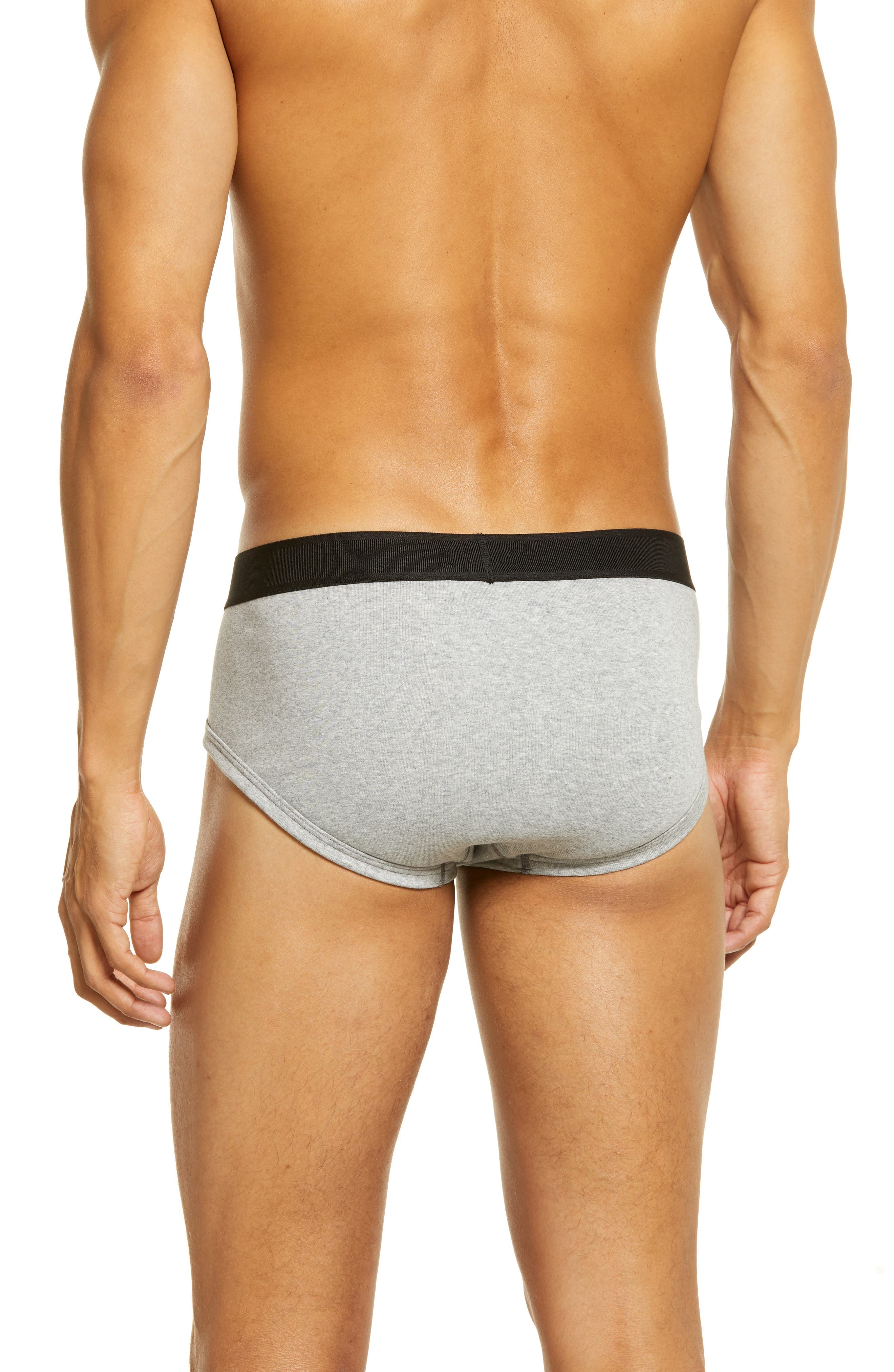 TOM FORD 2-Pack Cotton Stretch Jersey Briefs in Grey Melange at Nordstrom - 2