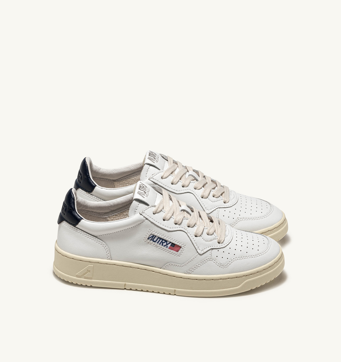 MEDALIST LOW SNEAKERS IN WHITE AND SPACE LEATHER - 3