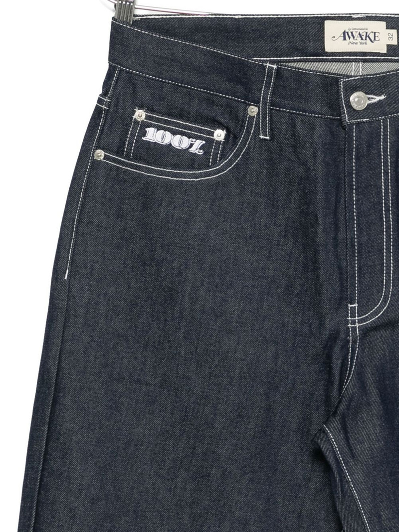 contrast-stitch straight-leg jeans 3