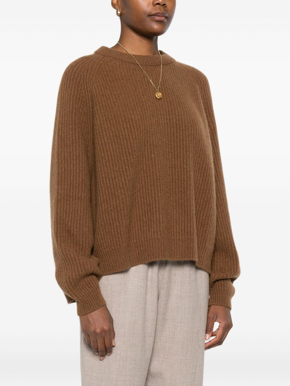 ribbed crew-neck sweater - 3