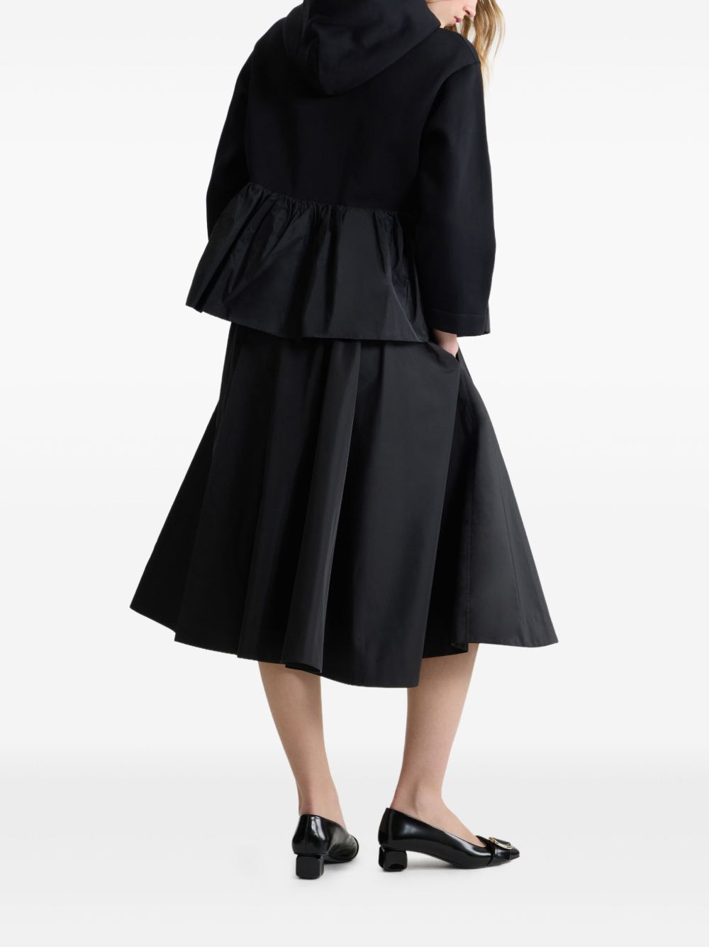 ruffle-hem zip-up hoodie - 3
