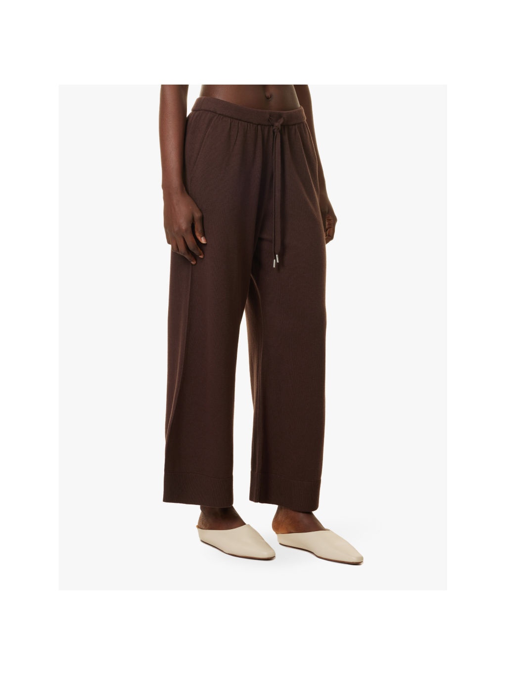 Celine straight-leg cotton-cashmere knitted trousers - 3