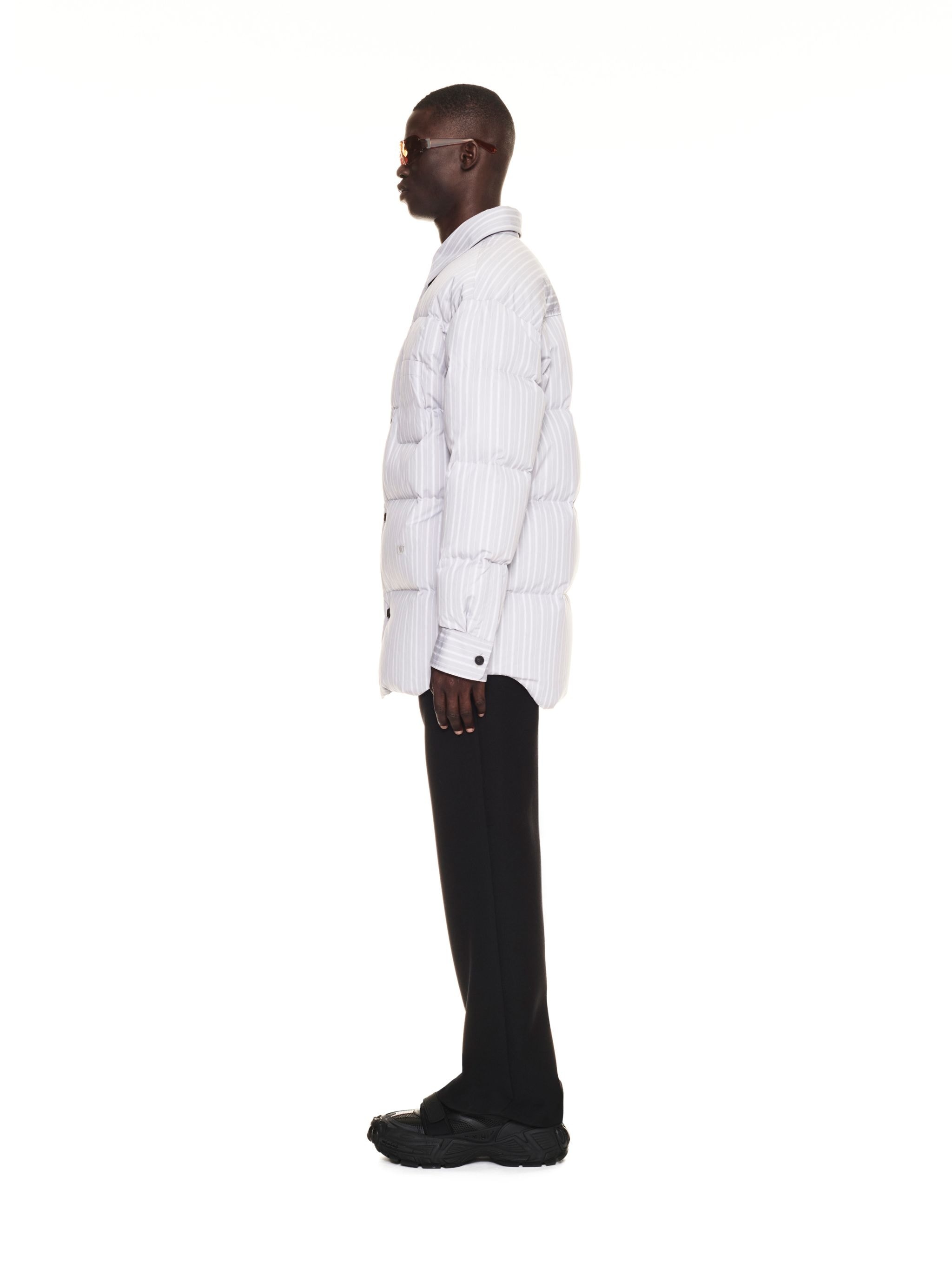 Ow Emb Cot Stripe Shirt Puff Light Grey - 3