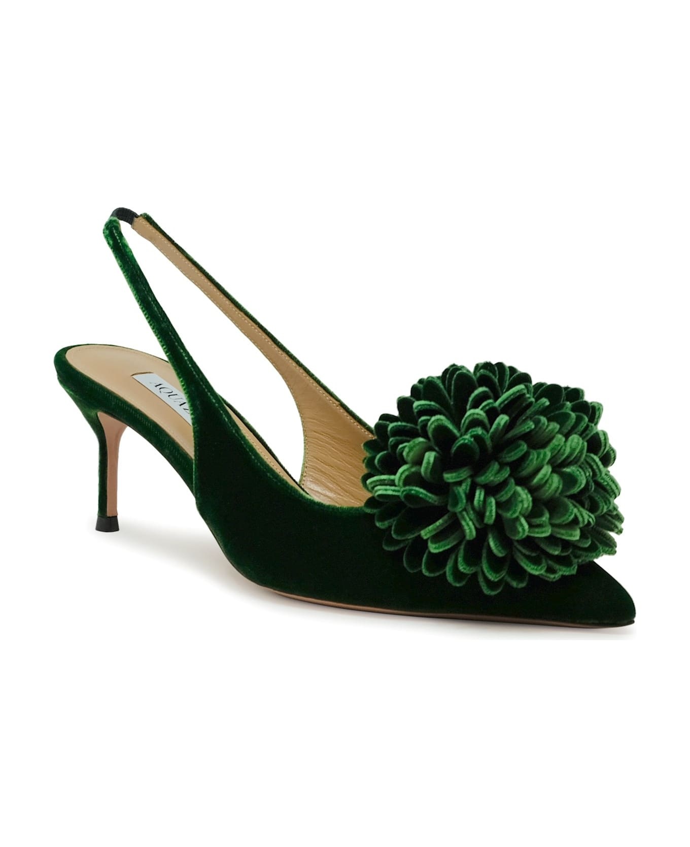 Aquazzura Green Velvet Couturier Sling 65 - 2
