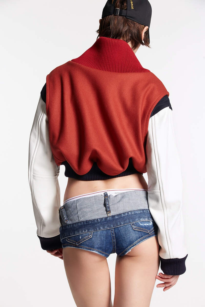 DSQUARED2 CLOUDY WASH DENIM HOT PANTS outlook