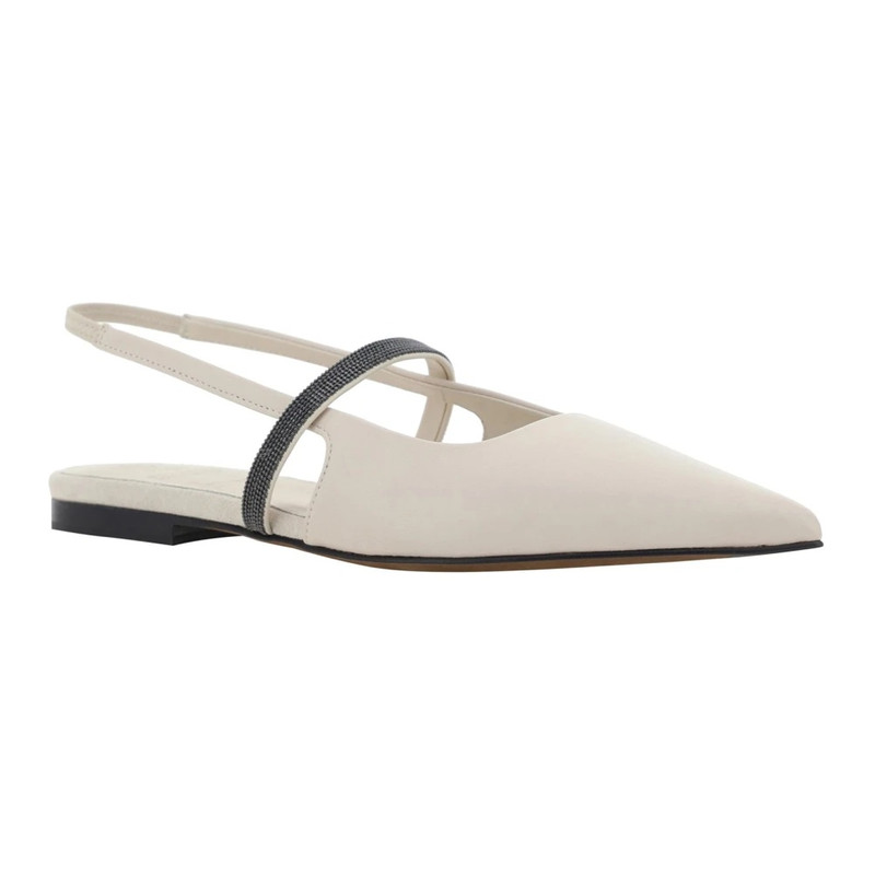 Brunello Cucinelli WOMENS SHOES BALLERINAS WHITE AW23 outlook