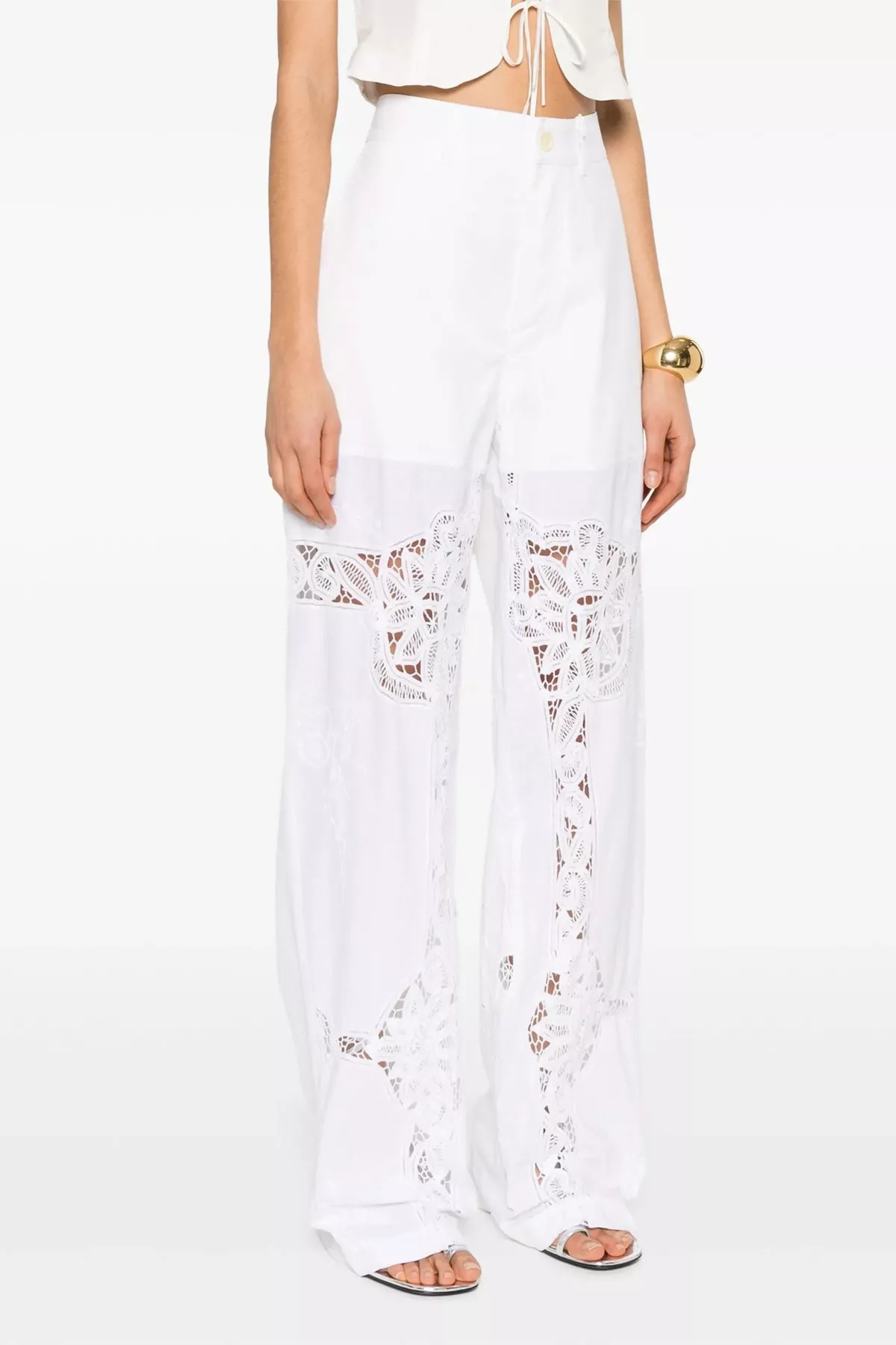 Cut-out embroidery pants - 2