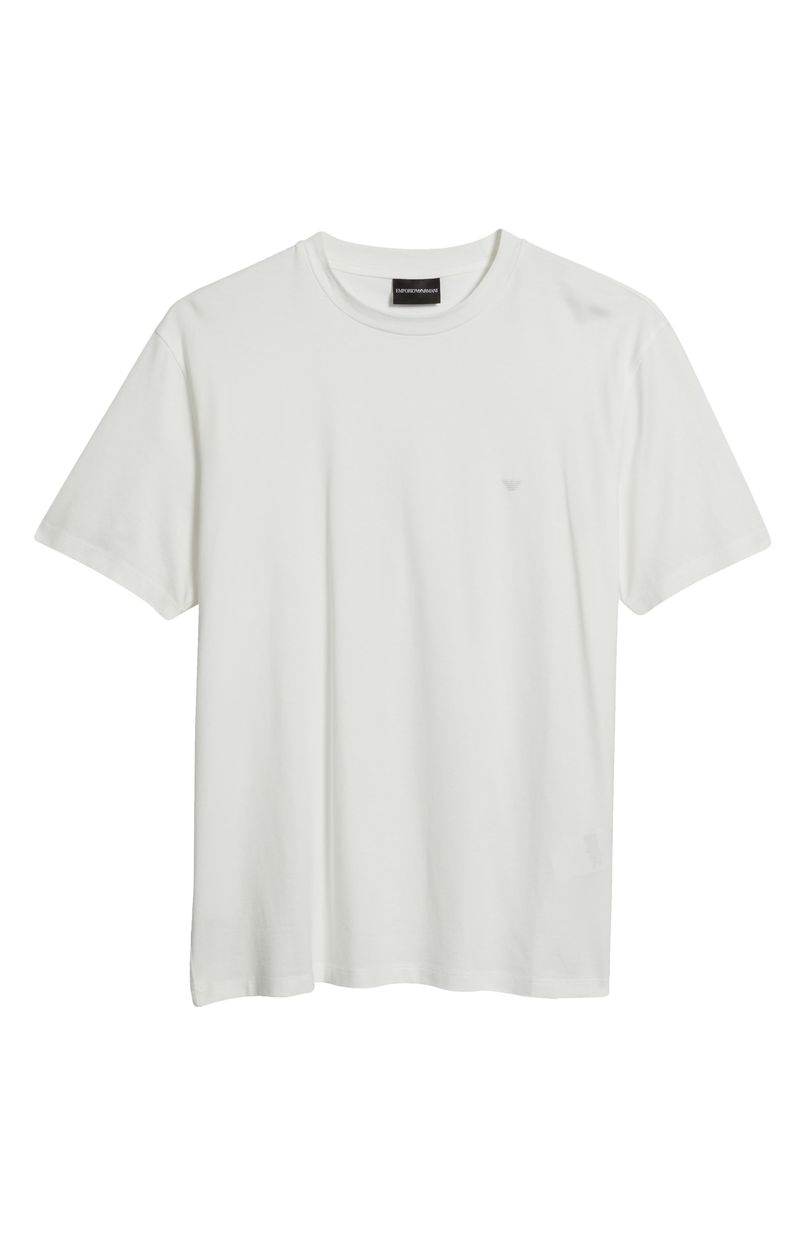 Emporio Armani Logo Embroidered Crewneck T-Shirt in Solid White at Nordstrom - 5