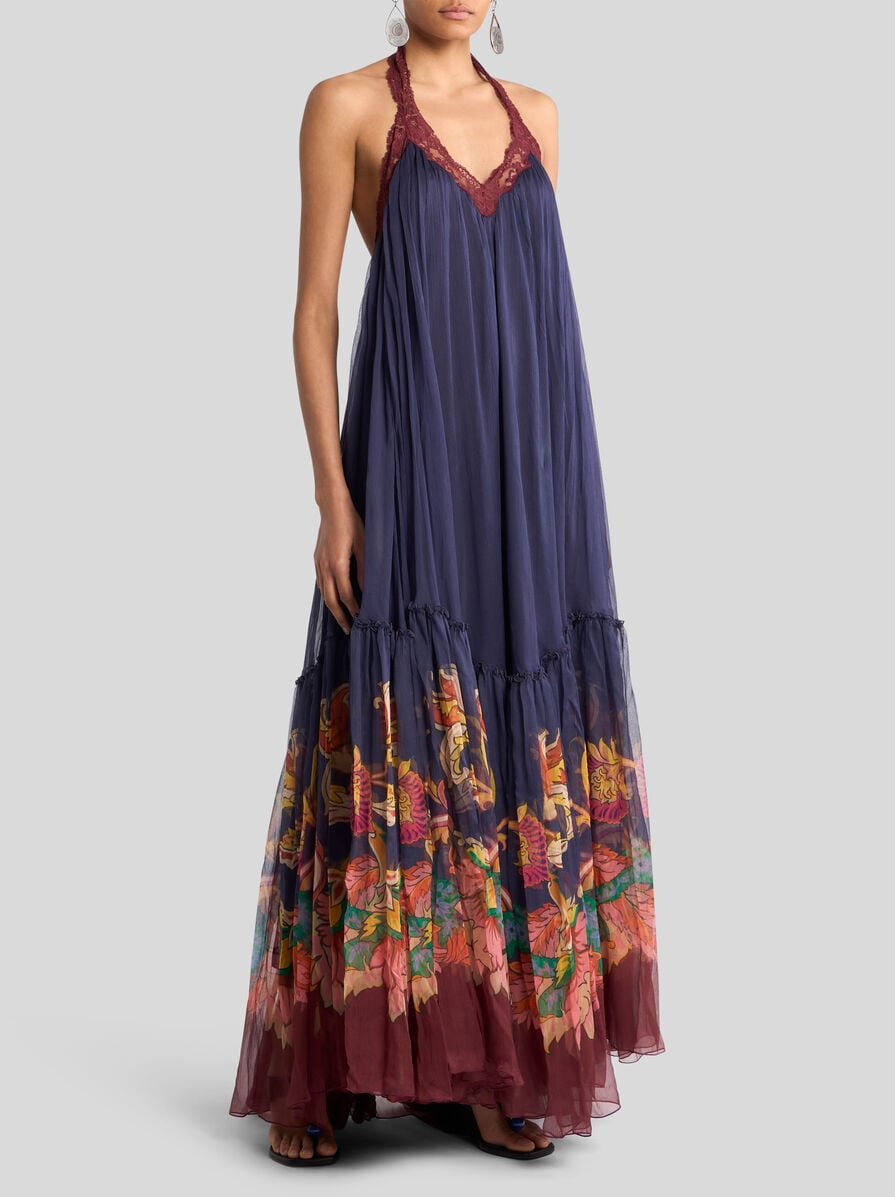 BOHO DRESS WITH OPEN BACK AND FLOUNCE - 3