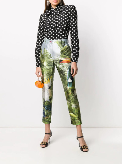 Dolce & Gabbana Jungle Forest silk cropped trousers outlook