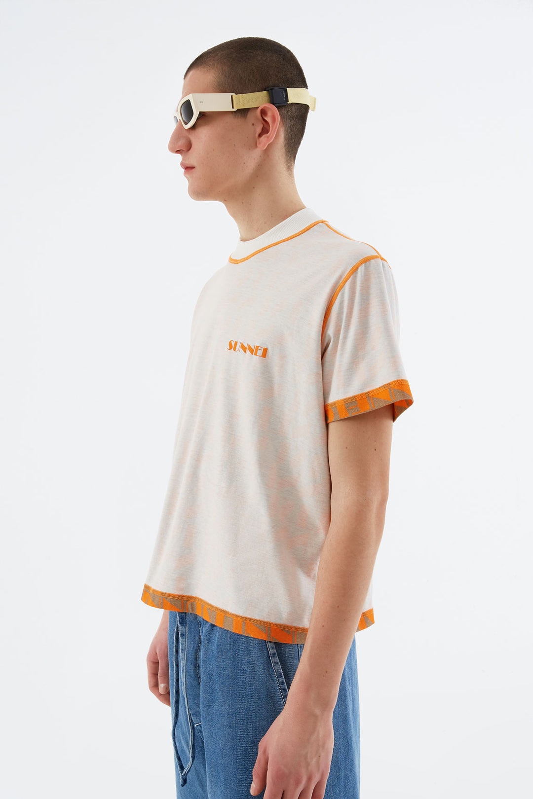 REVERSIBLE ORANGE & BEIGE LOGO T-SHIRT - 3