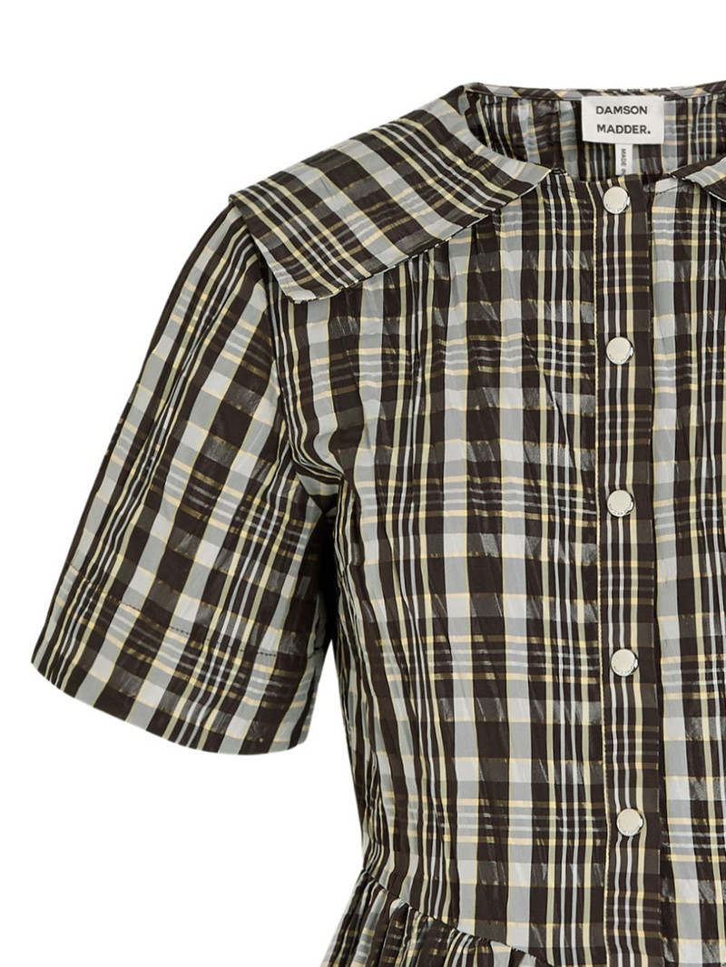 DAMSON MADDER. Miley checked buttoned mini shirt dress outlook