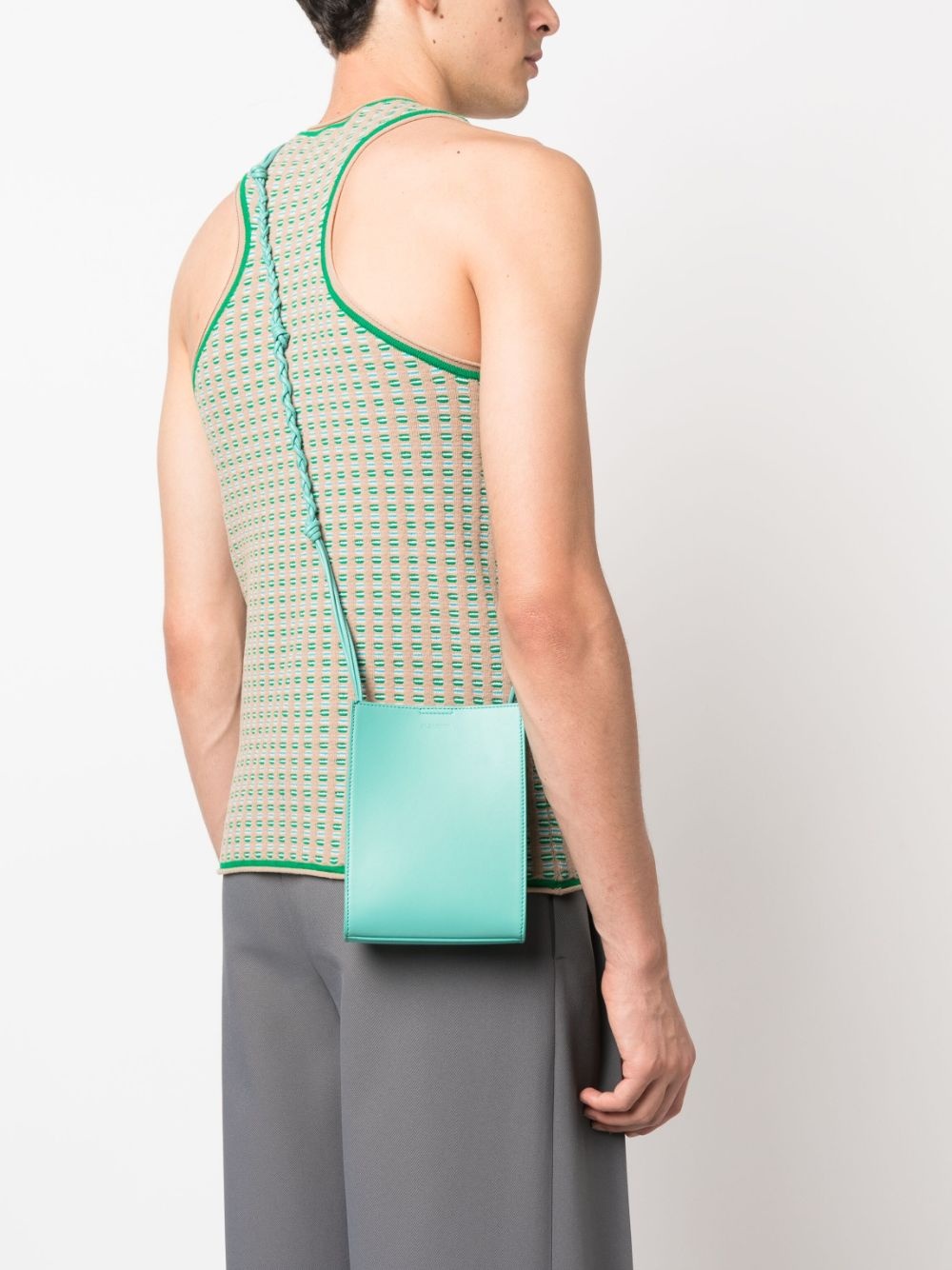 braided-strap leather shoulder bag - 2