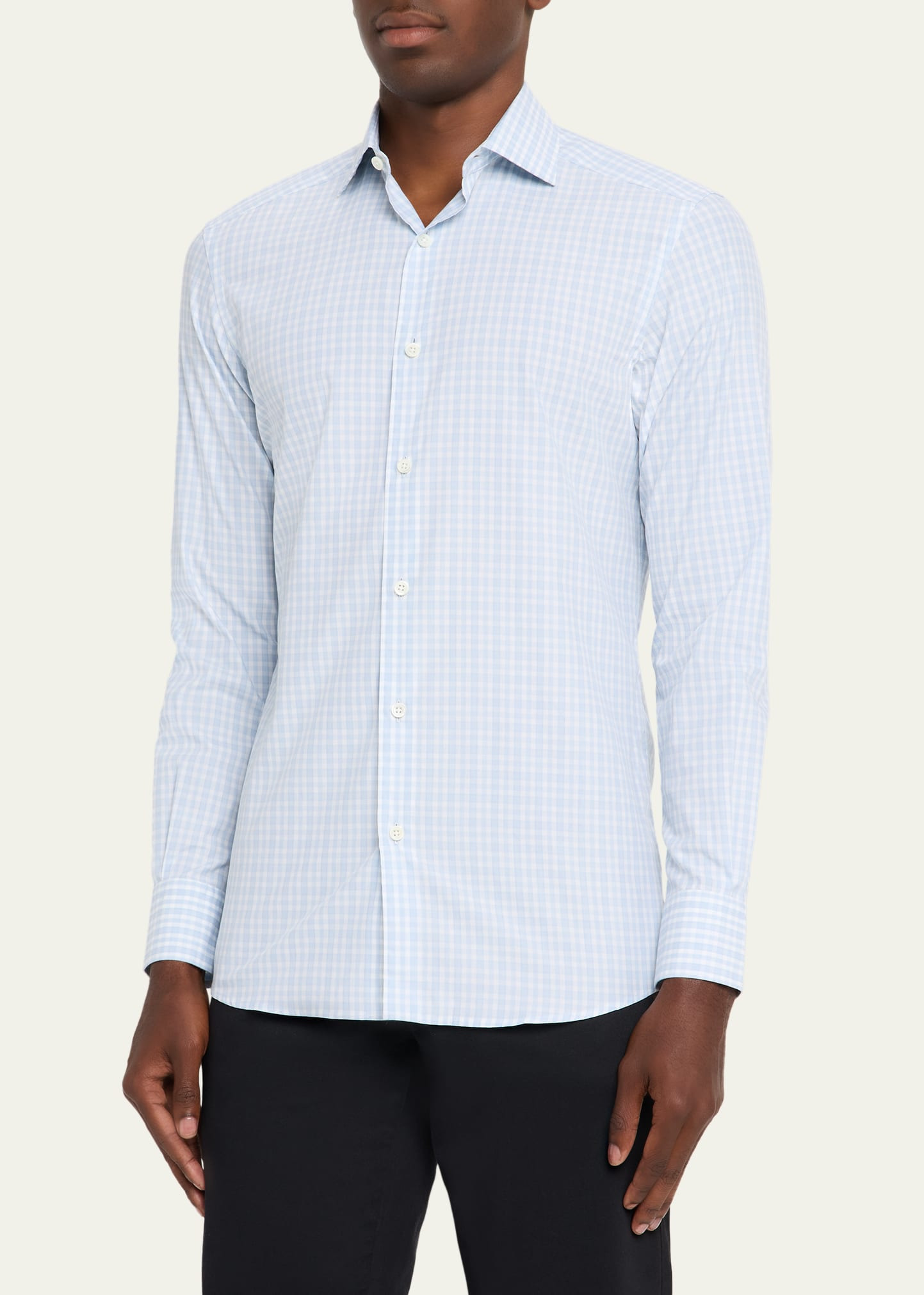 Men's Centoquaranta Twill Plaid Sport Shirt - 4
