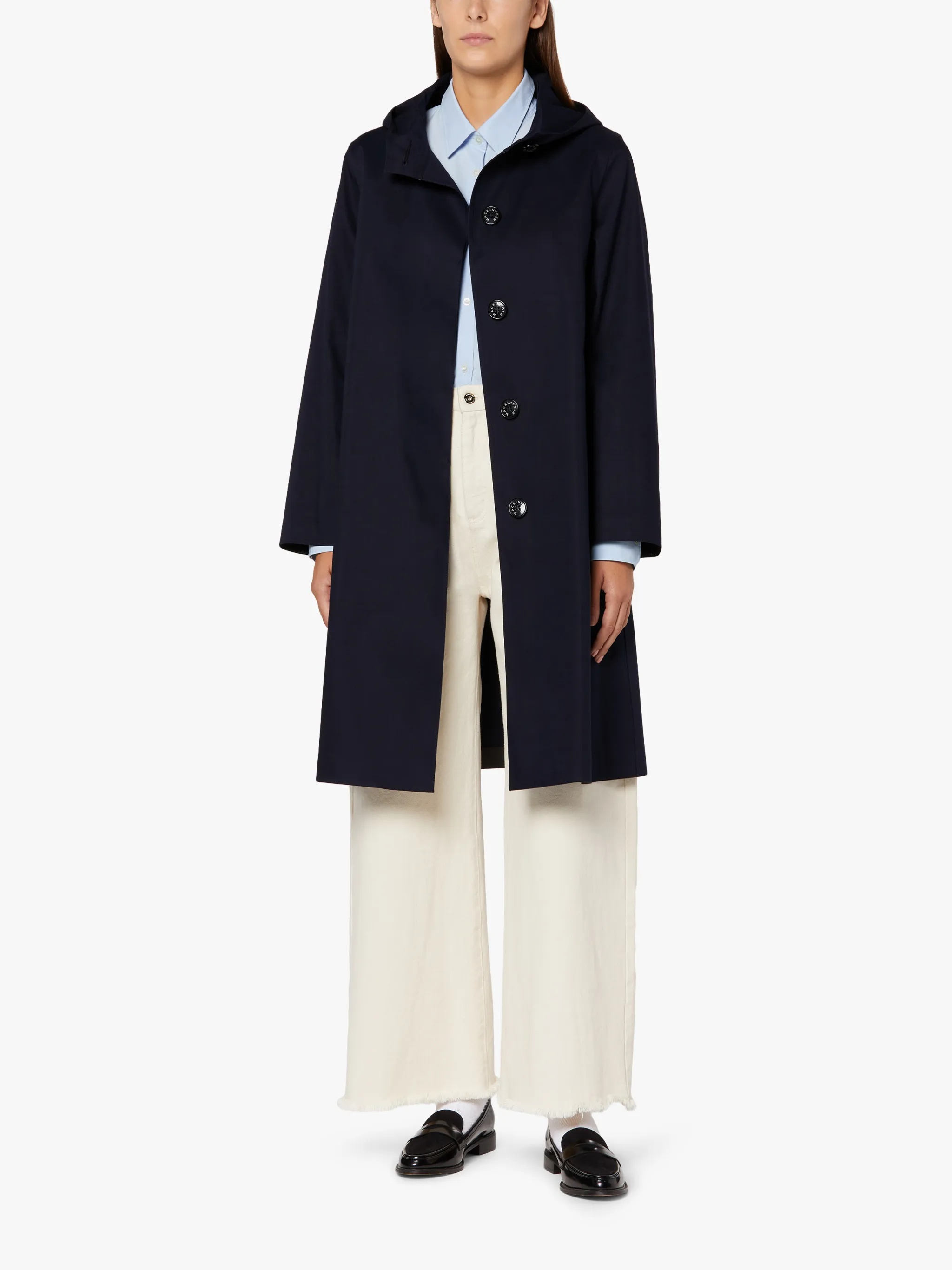 WATTEN NAVY BONDED COTTON HOODED COAT | LR-1023 - 2