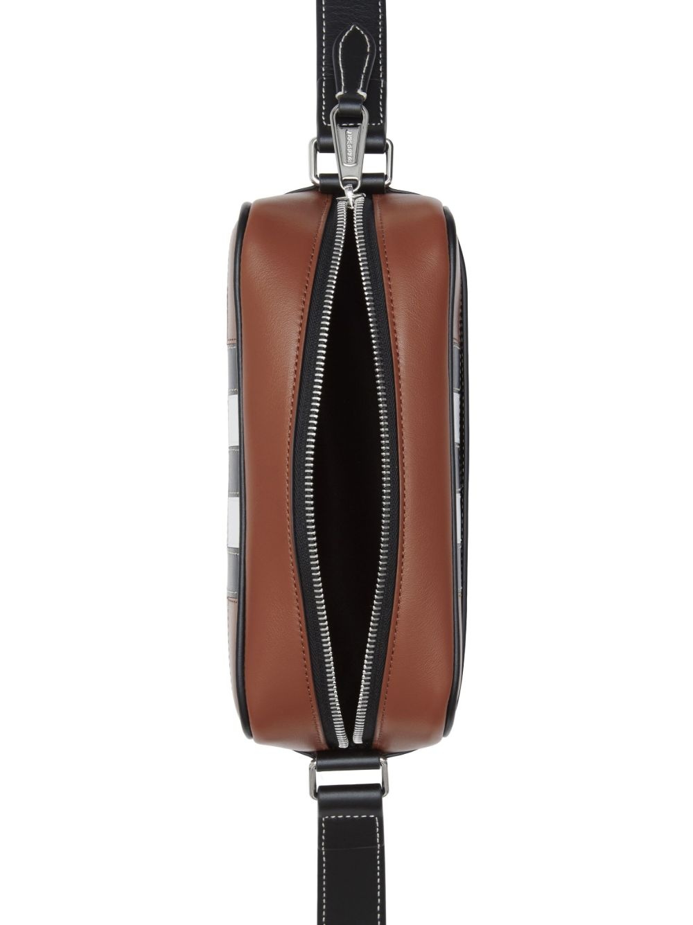 check-pattern leather crossbody bag - 7