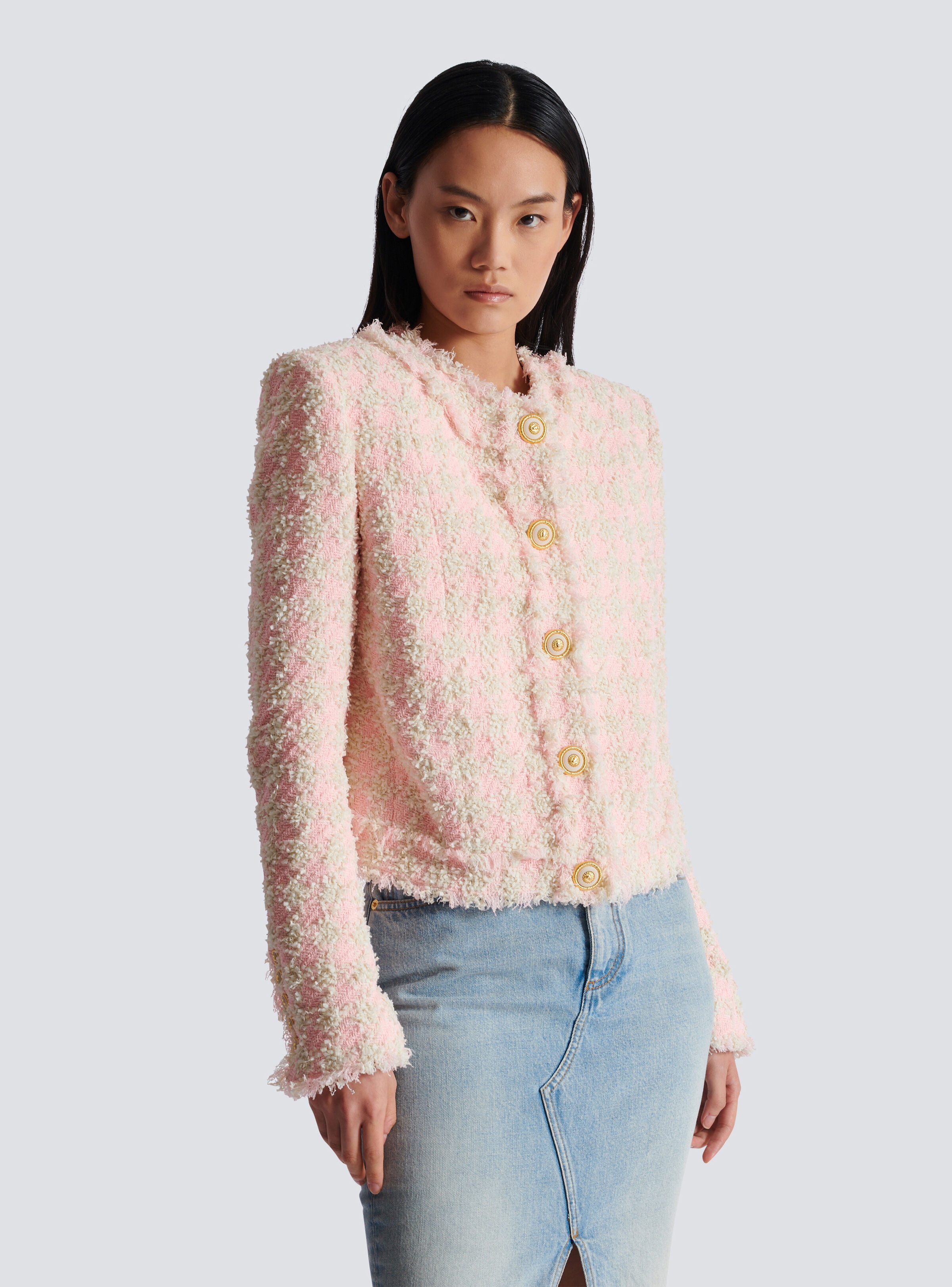 5-button tweed jacket - 6