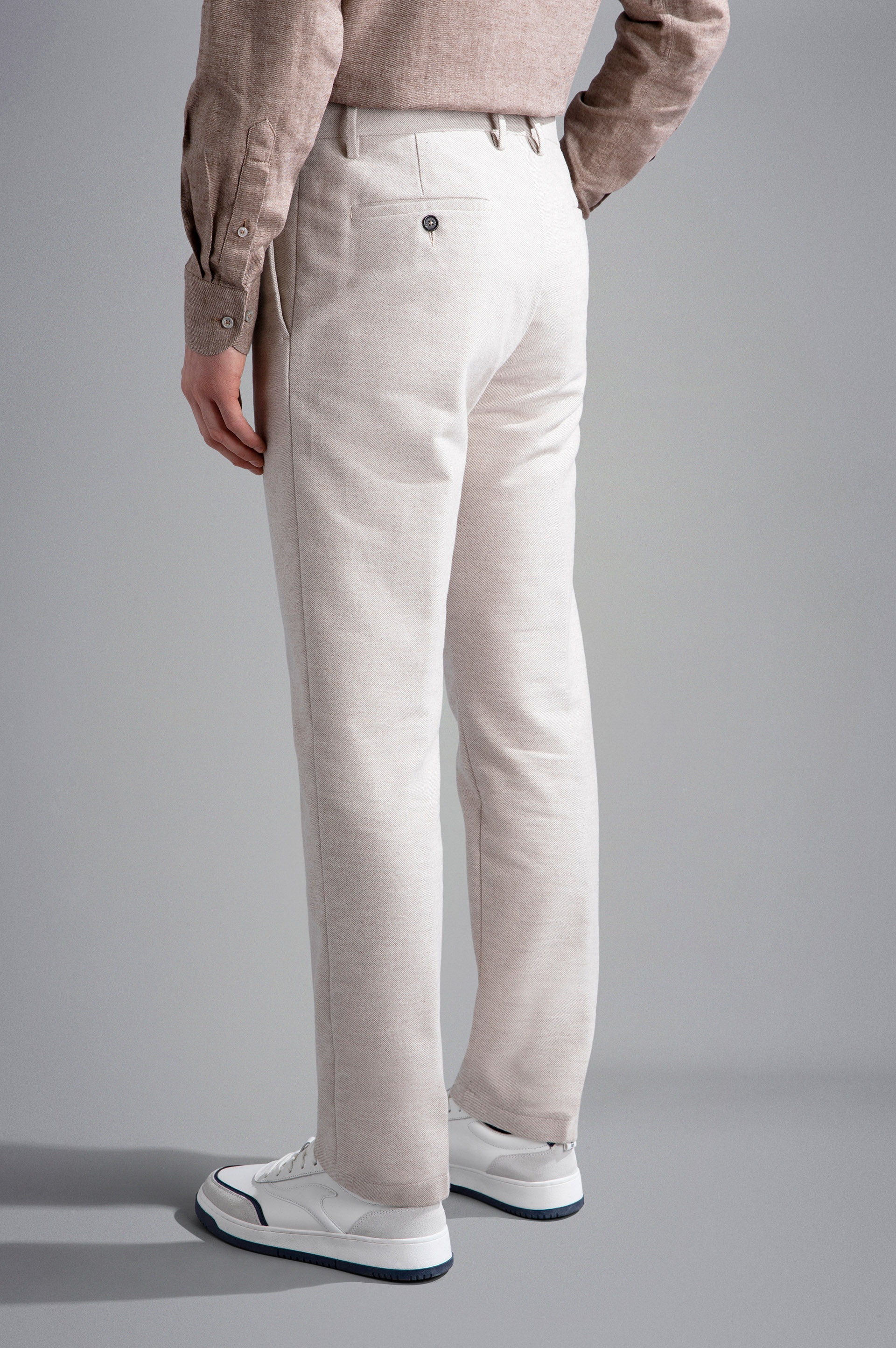 CASHMERE AND COTTON CHINO TROUSERS - 3