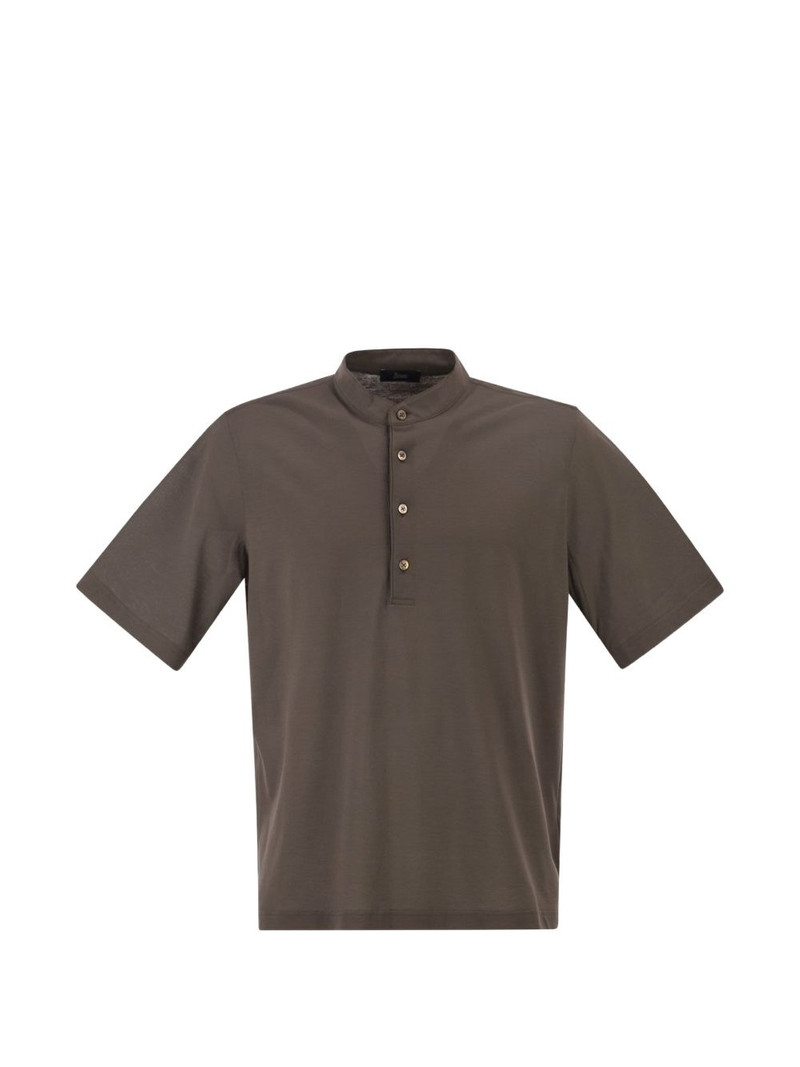 standing-collar polo shirt 1