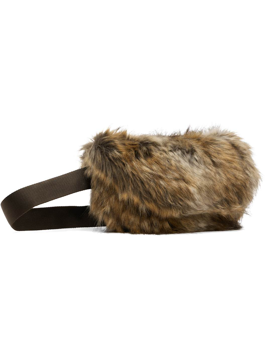 Brown Faux Fur Belt Bag - 2