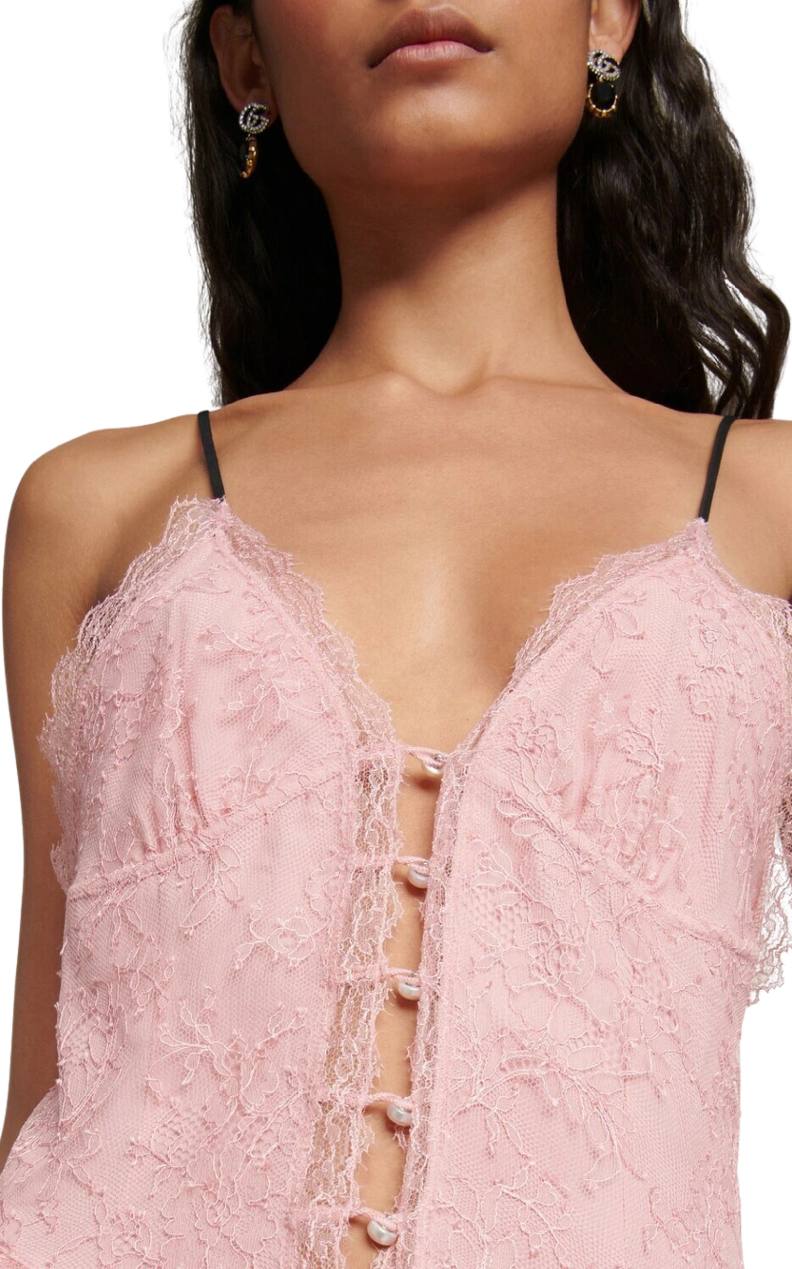 Lace-Trimmed Lingerie Dress - 5
