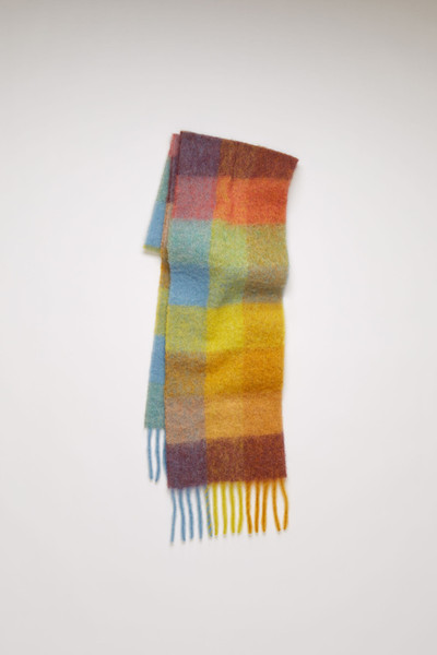 Acne Studios Large check scarf - Yellow/powder blue/brown outlook