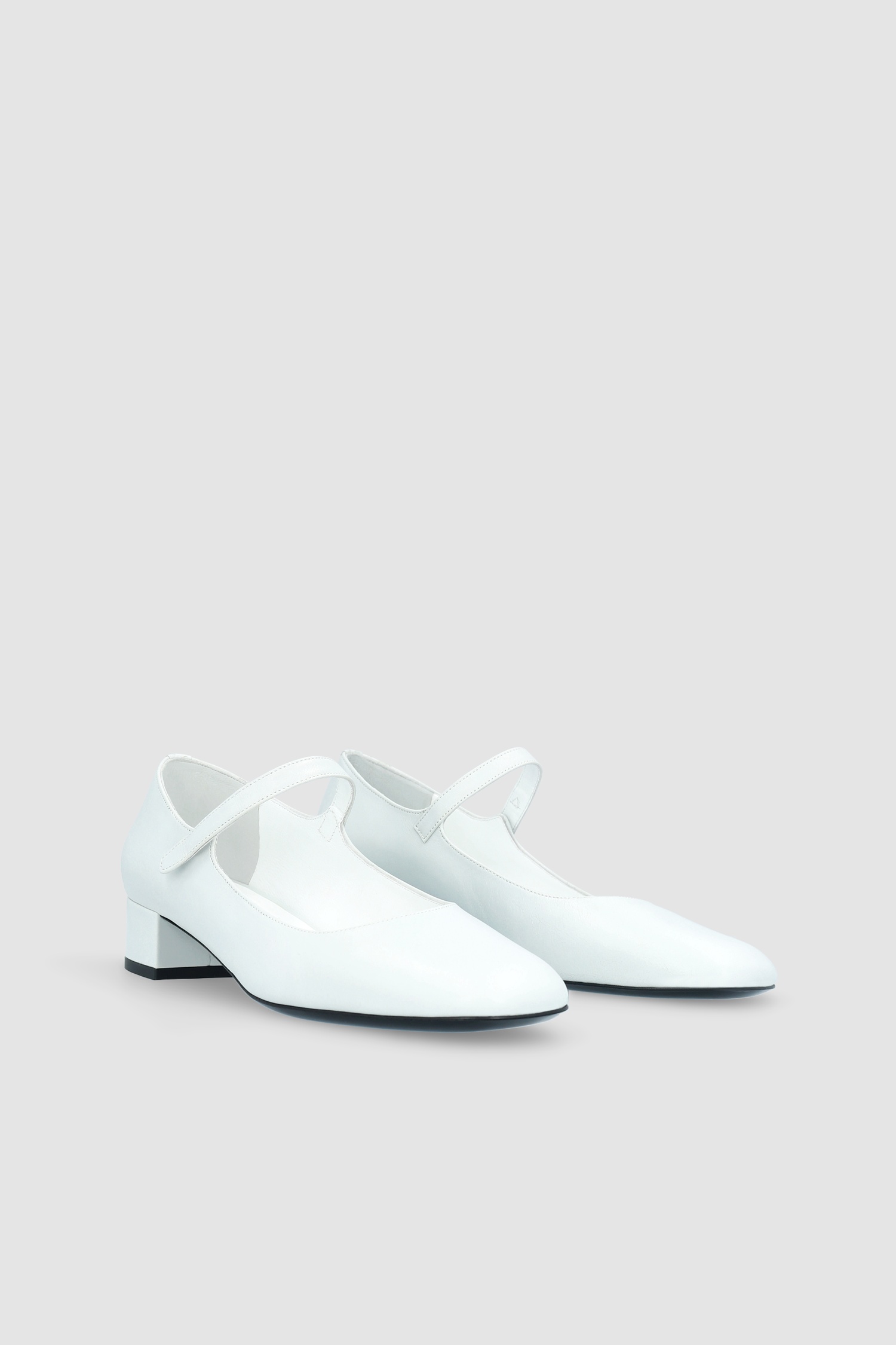 GINNY BURRATA CREASED CALF LEATHER MARY JANE PUMP - 2