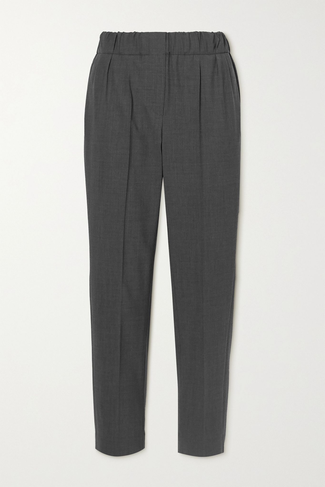 Cropped wool-blend straight-leg pants - 1