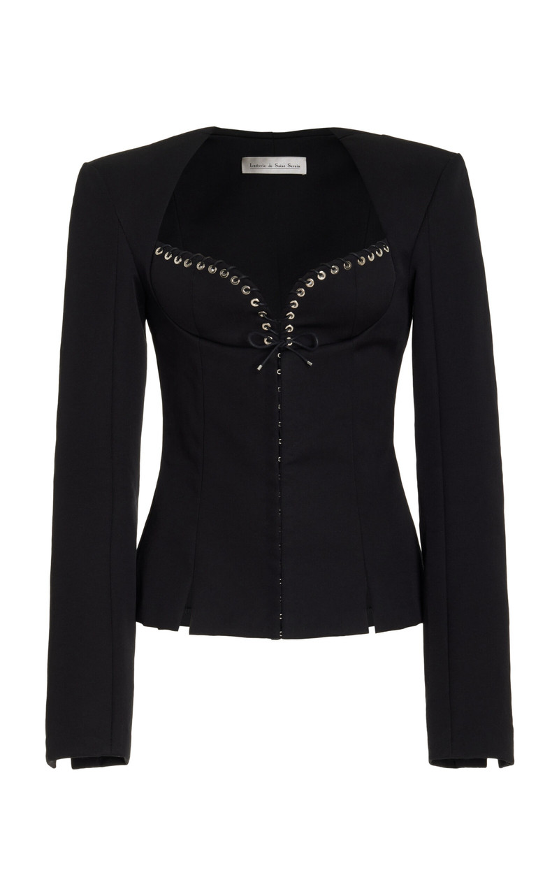 Rebecca Cotton Twill Blazer black - 1