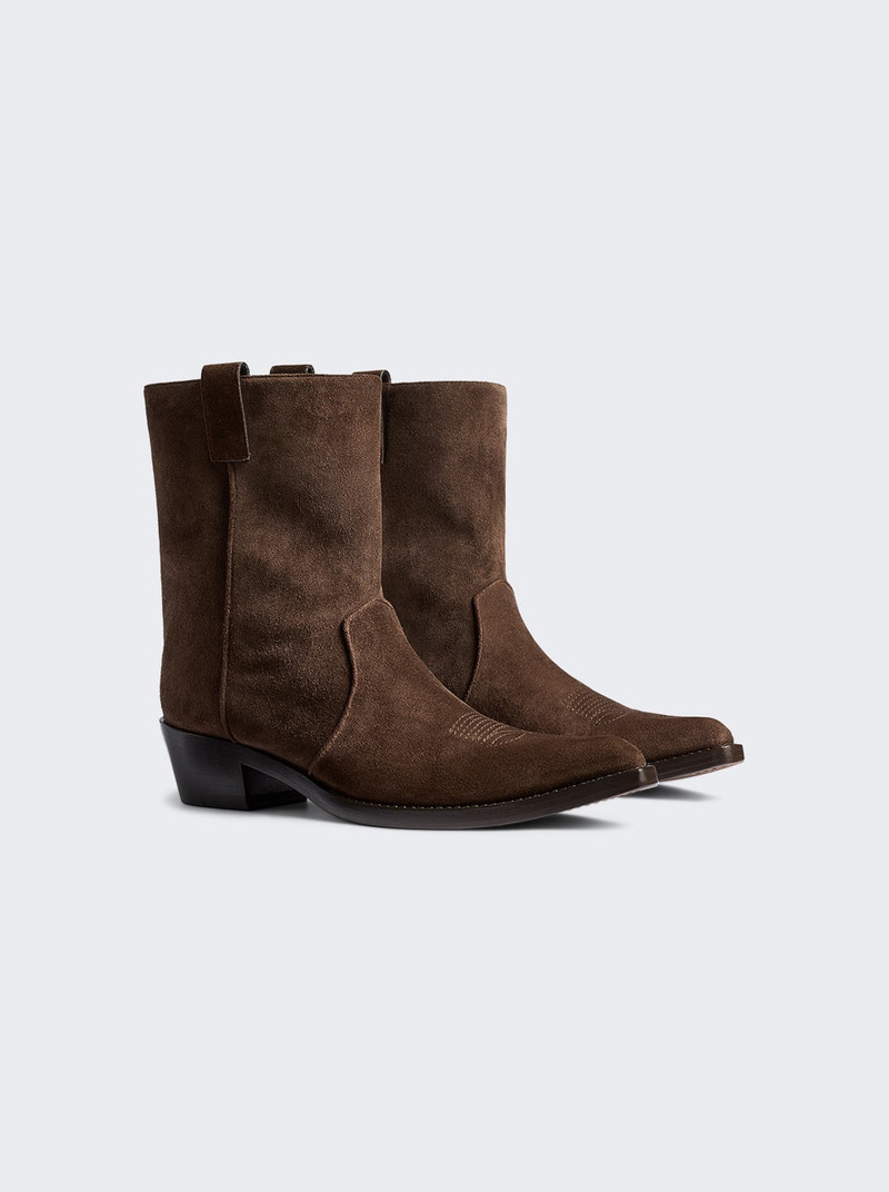 KHAITE Clive Ankle Boot Ebano Suede outlook