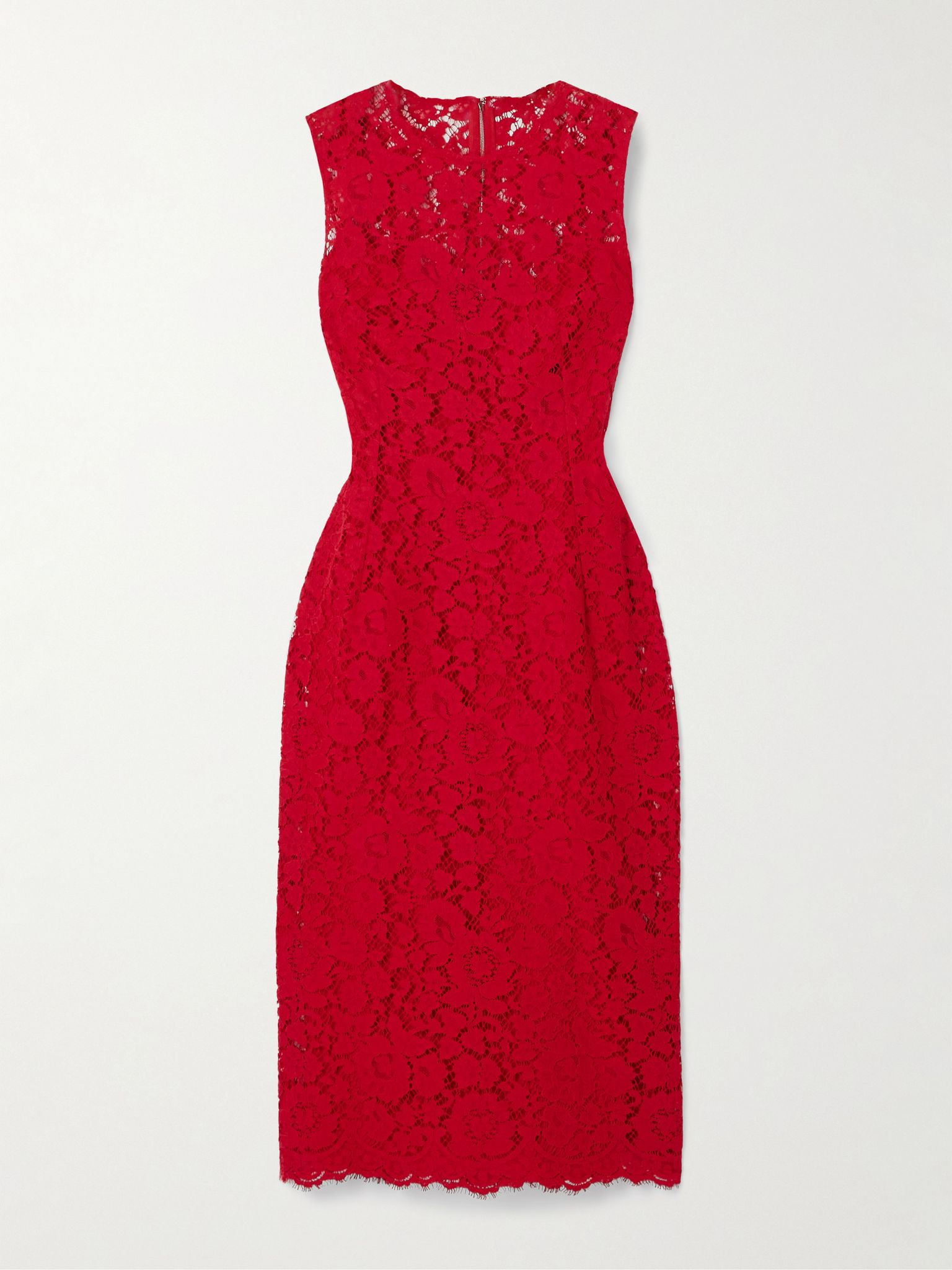 Cotton-blend lace dress Red - 1