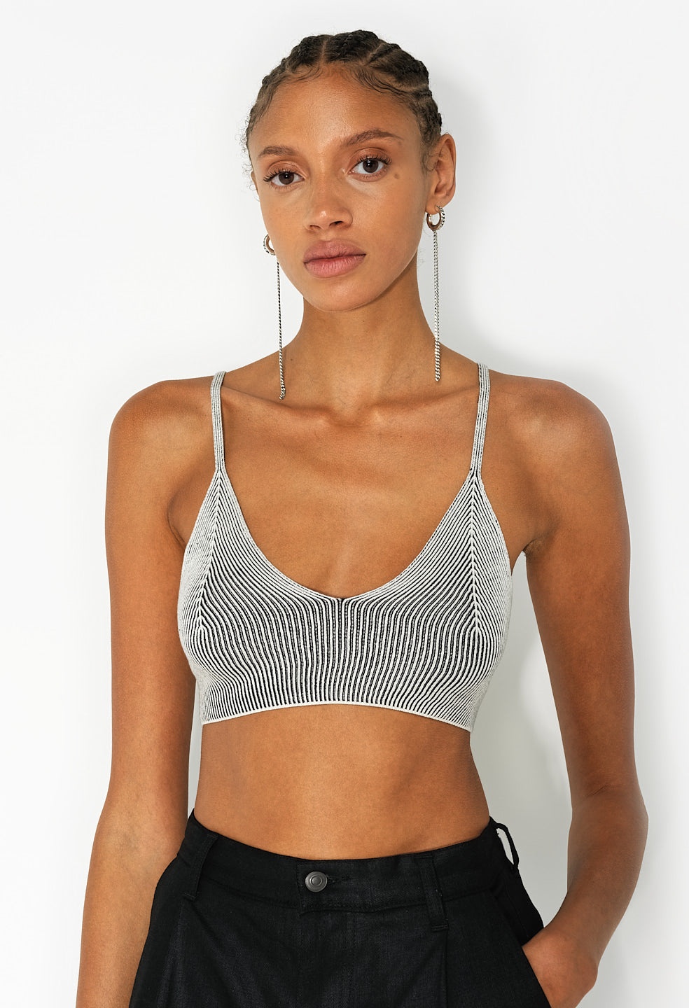 SILK COTTON RIB BRALETTE - 1