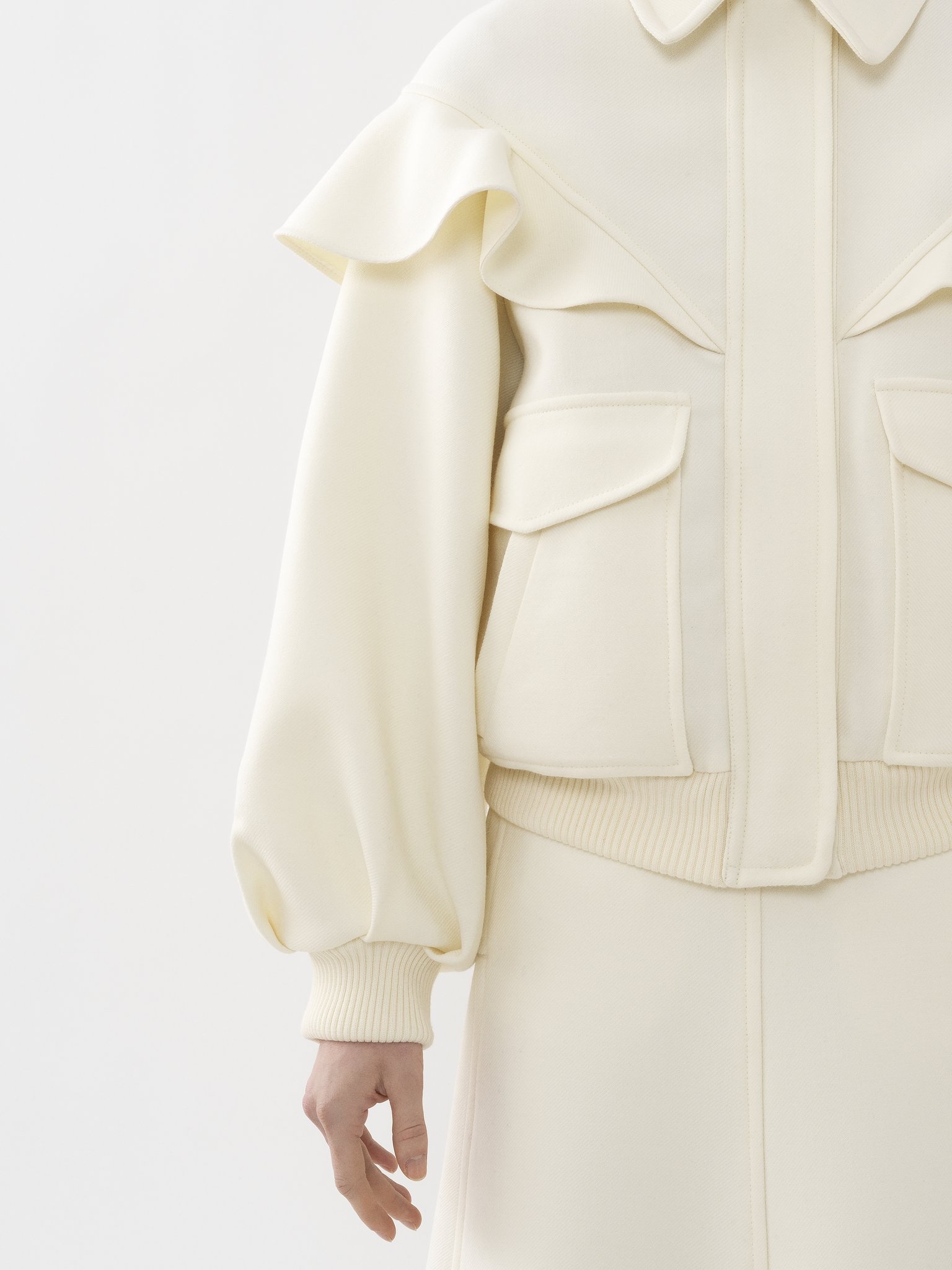 RUFFLED BOMBER JACKET - 7