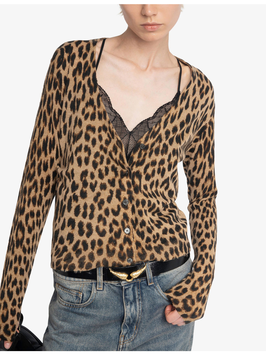 Manala Leopard-Print Long-Sleeve Cashmere Cardigan - 3