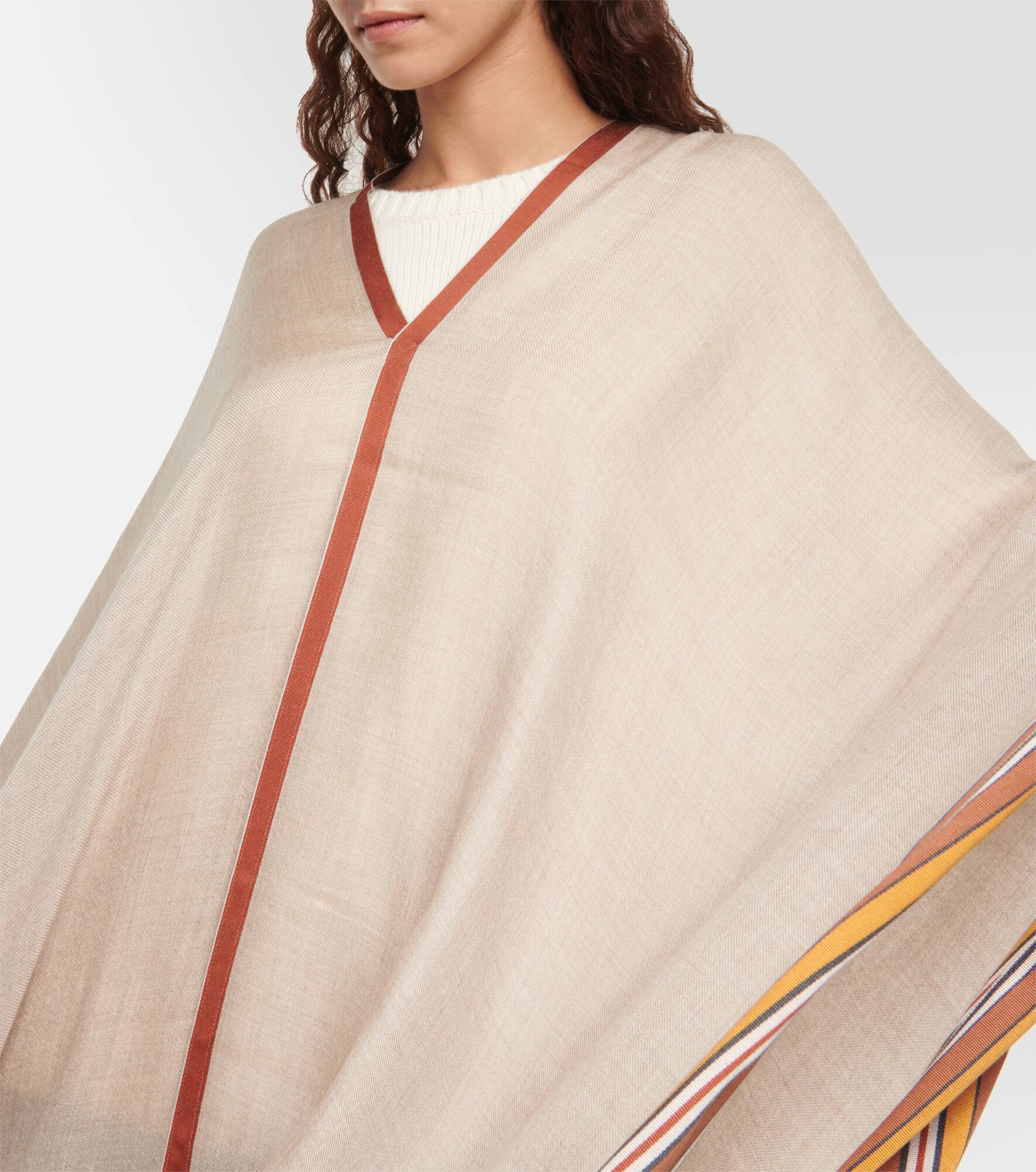 The Suitcase Stripe silk and cashmere poncho - 4